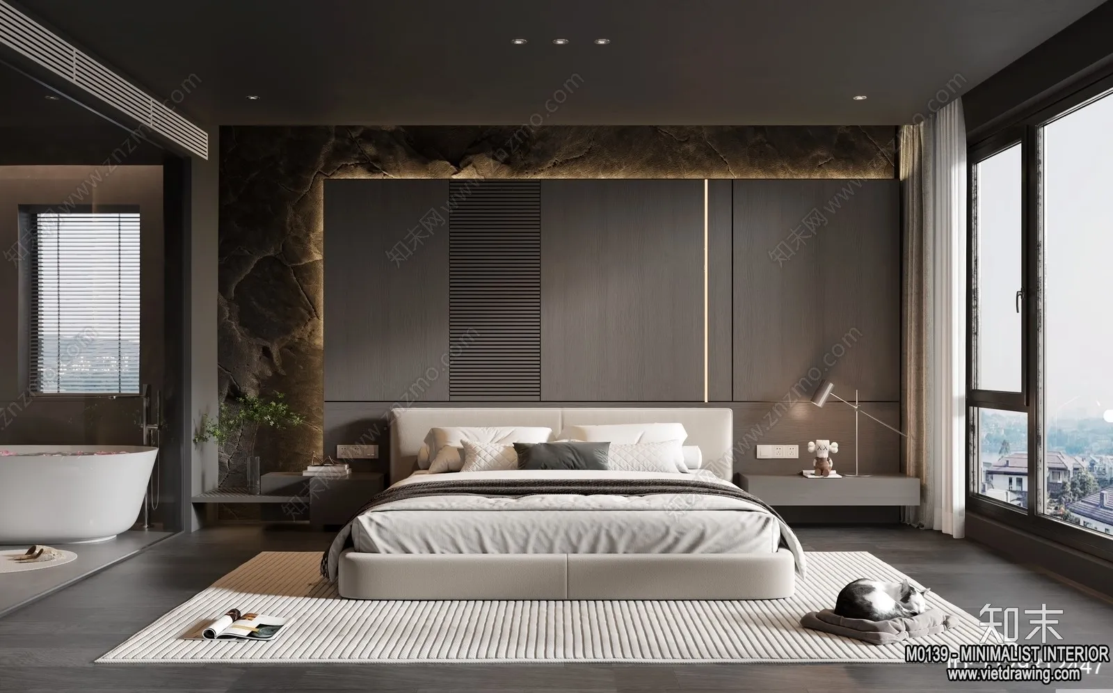 Bedroom – Minimalist Style – 3D Interior Scene – 050