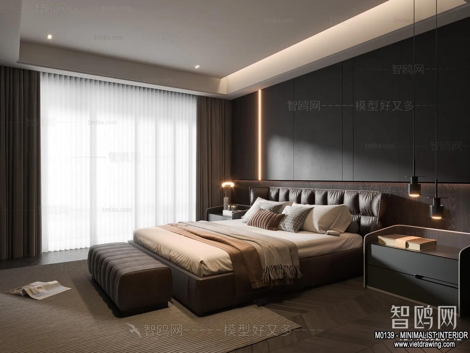 Bedroom – Minimalist Style – 3D Interior Scene – 051