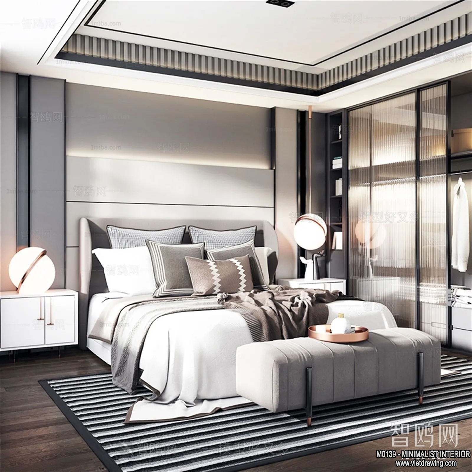 Bedroom – Minimalist Style – 3D Interior Scene – 059