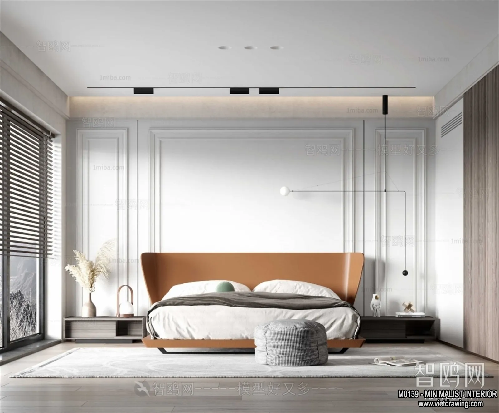 Bedroom – Minimalist Style – 3D Interior Scene – 080