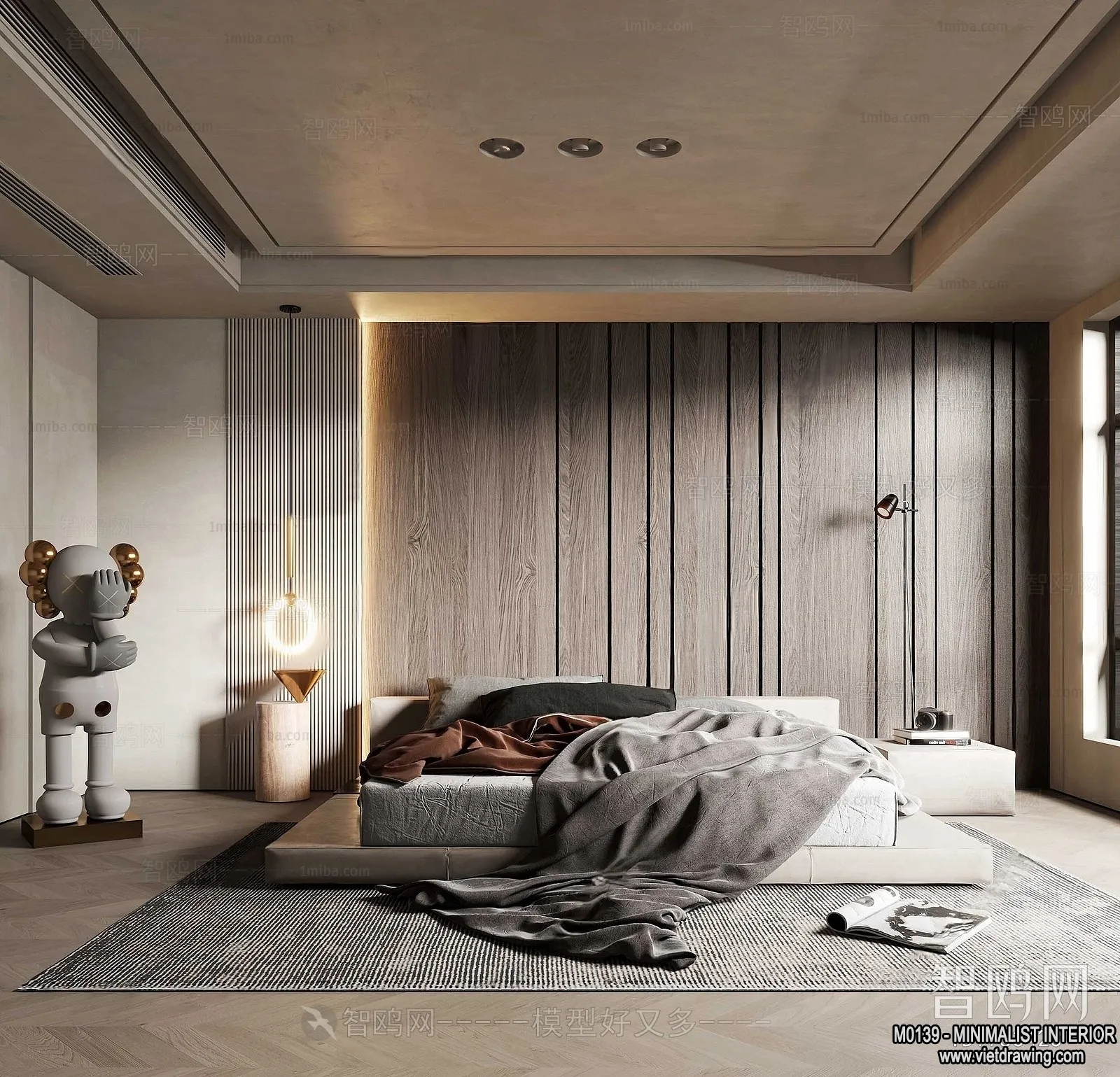 Bedroom – Minimalist Style – 3D Interior Scene – 087