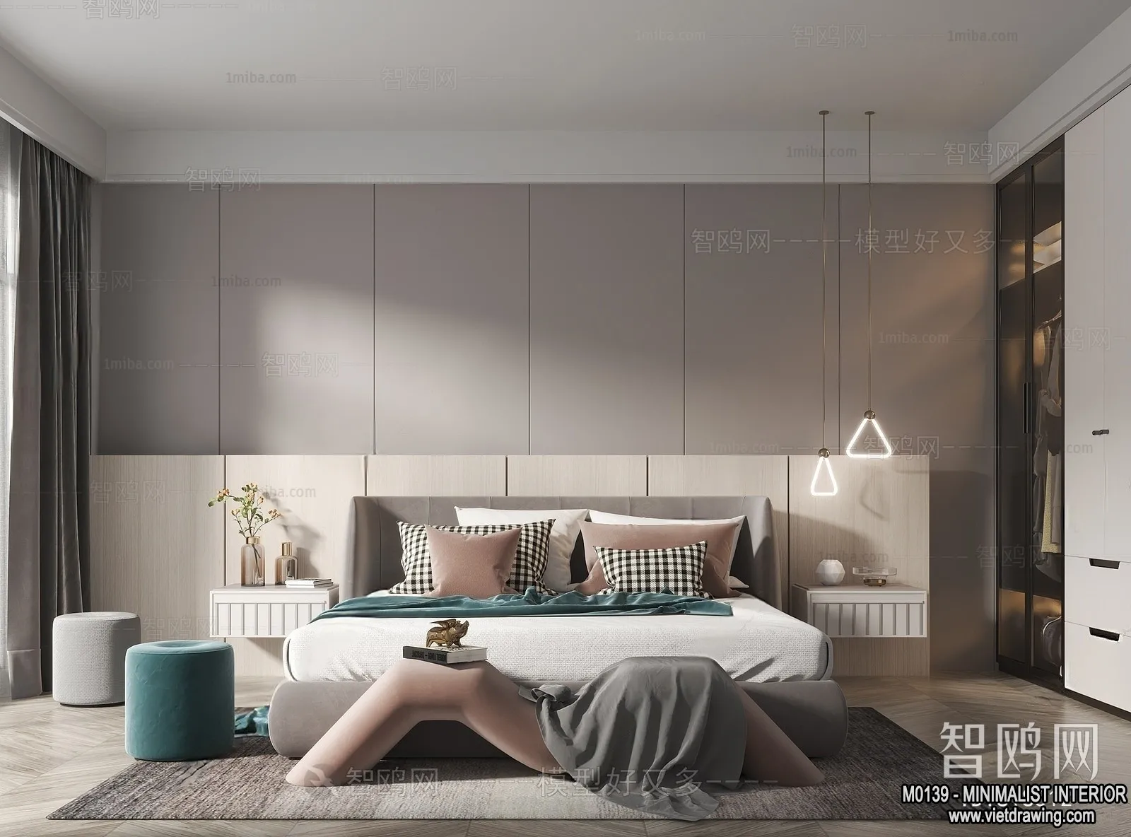 Bedroom – Minimalist Style – 3D Interior Scene – 088