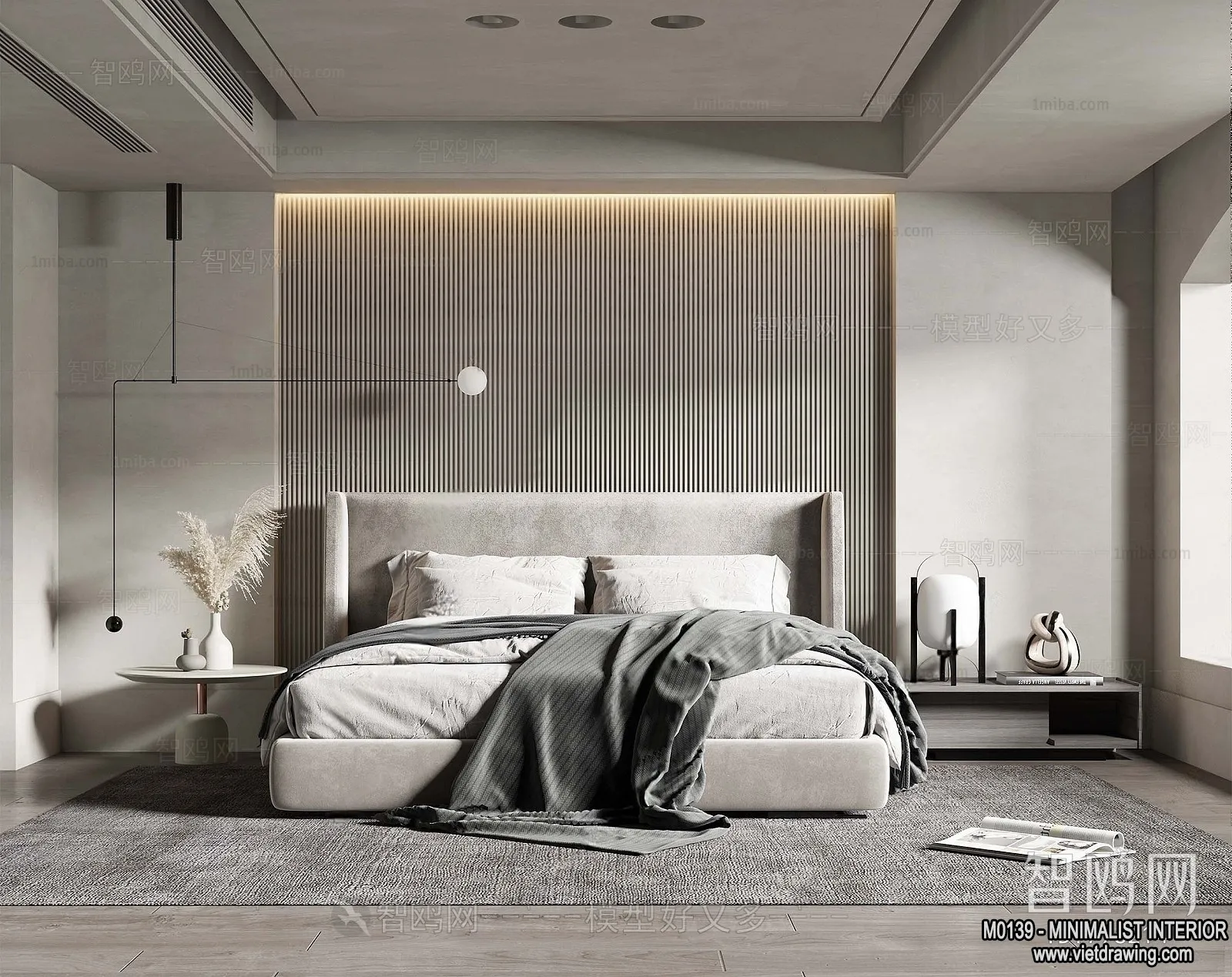 Bedroom – Minimalist Style – 3D Interior Scene – 089