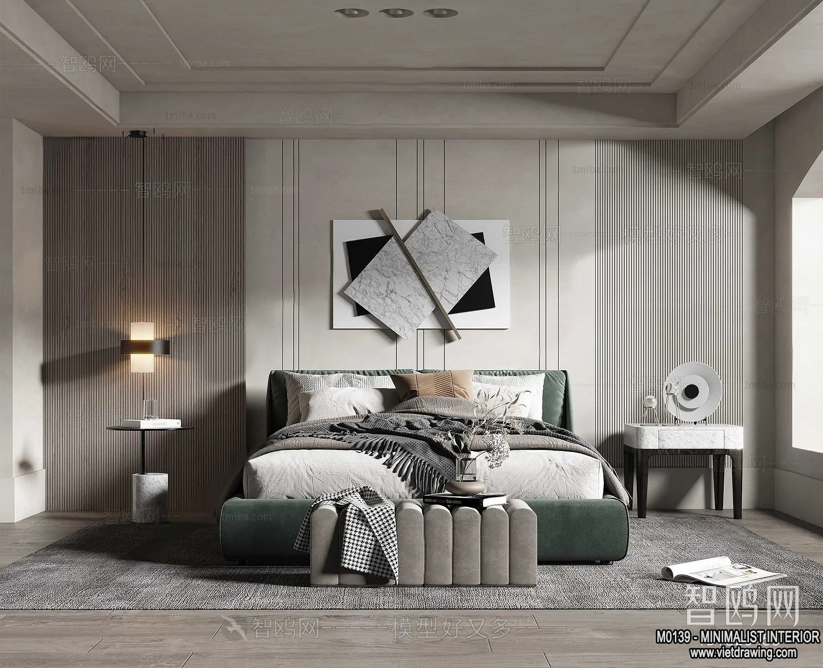 Bedroom – Minimalist Style – 3D Interior Scene – 090