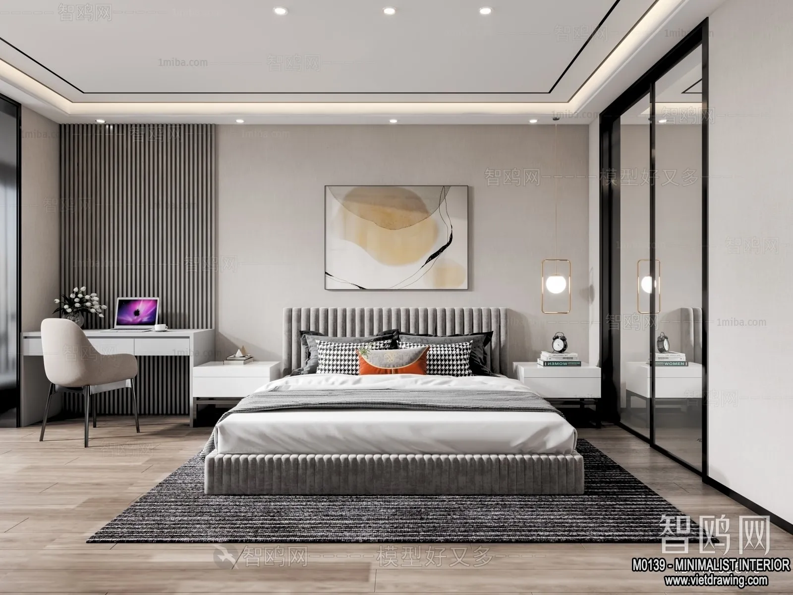 Bedroom – Minimalist Style – 3D Interior Scene – 099