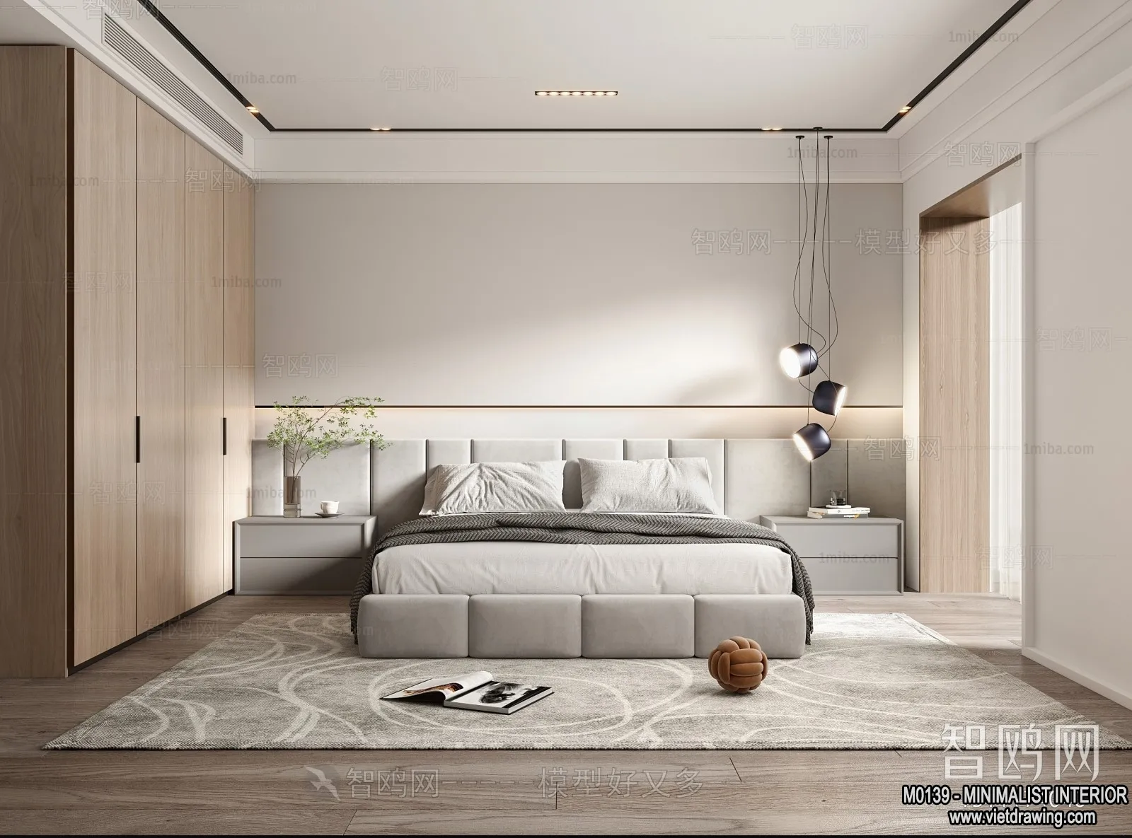 Bedroom – Minimalist Style – 3D Interior Scene – 109