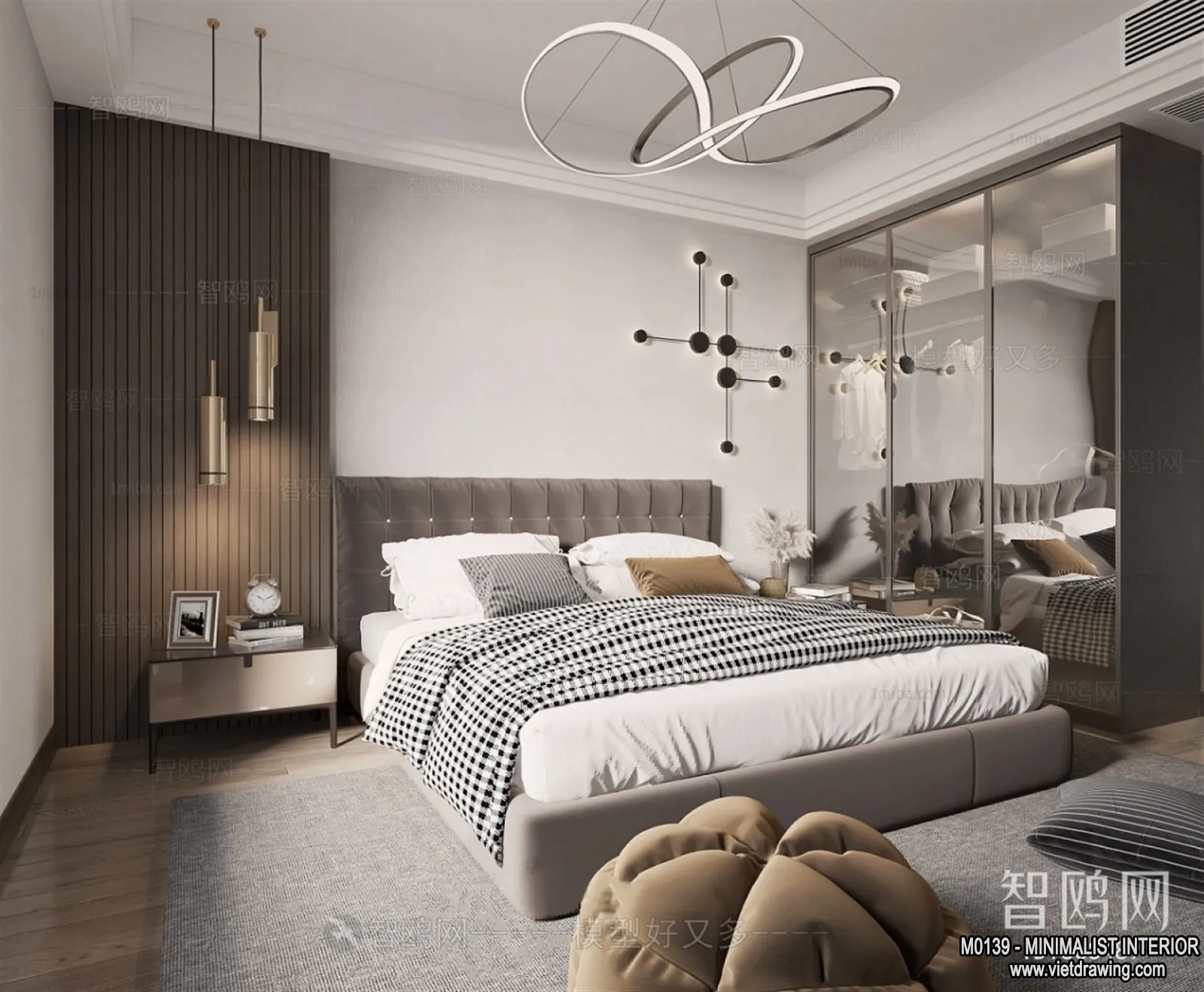 Bedroom – Minimalist Style – 3D Interior Scene – 122