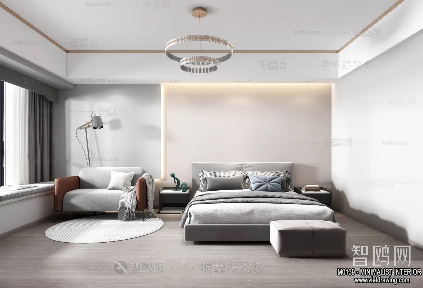 Bedroom – Minimalist Style – 3D Interior Scene – 124