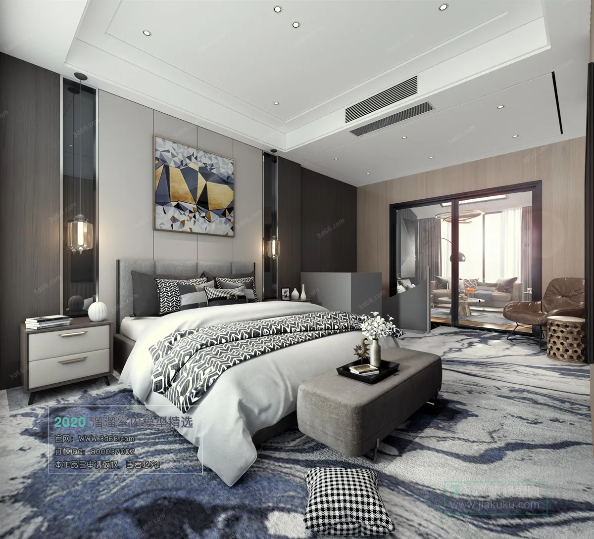 BEDROOM – MODERN STYLE – 3D MODELS – 004