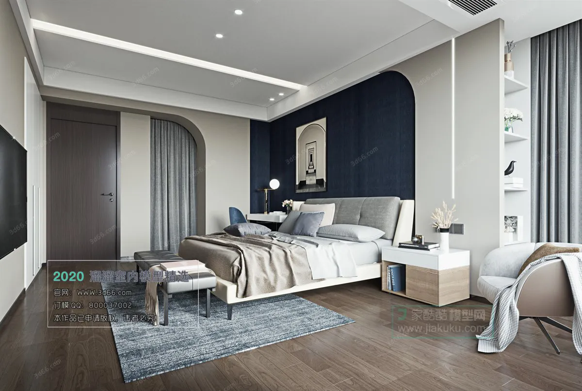 BEDROOM – MODERN STYLE – 3D MODELS – 080