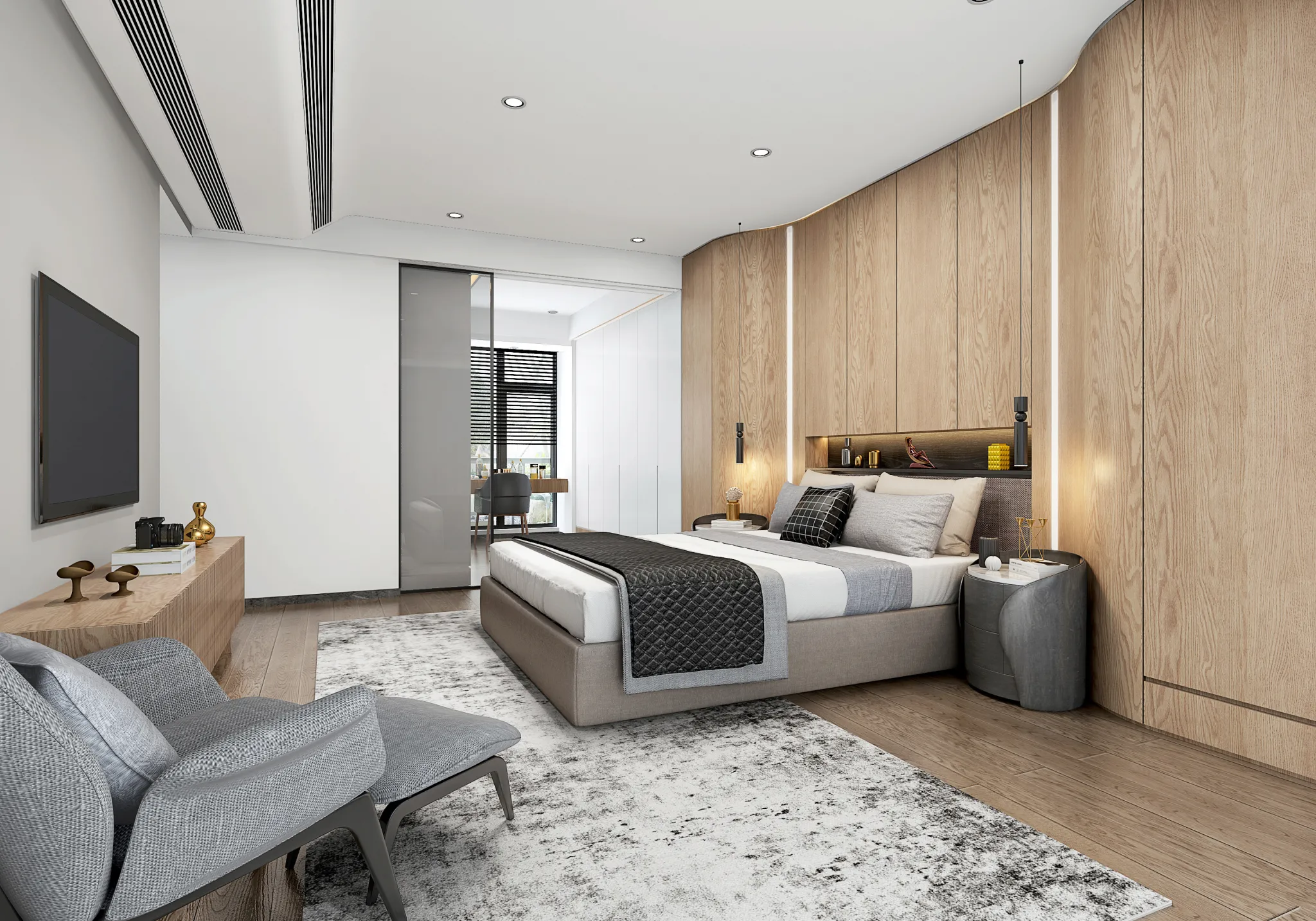 Bedroom – Modern Style 3D Scenes – Interior Design – 004