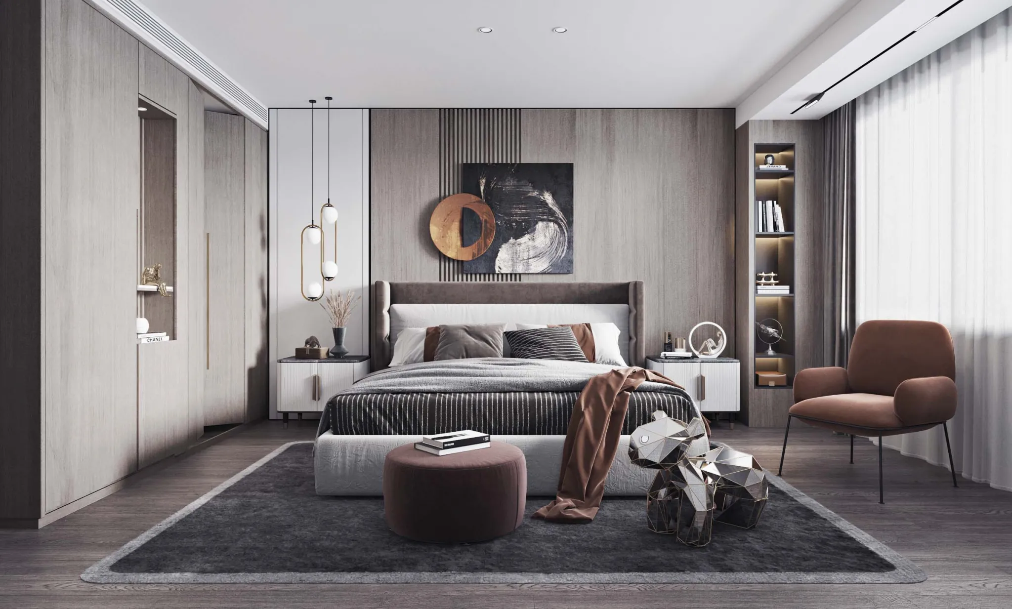 Bedroom – Modern Style 3D Scenes – Interior Design – 017