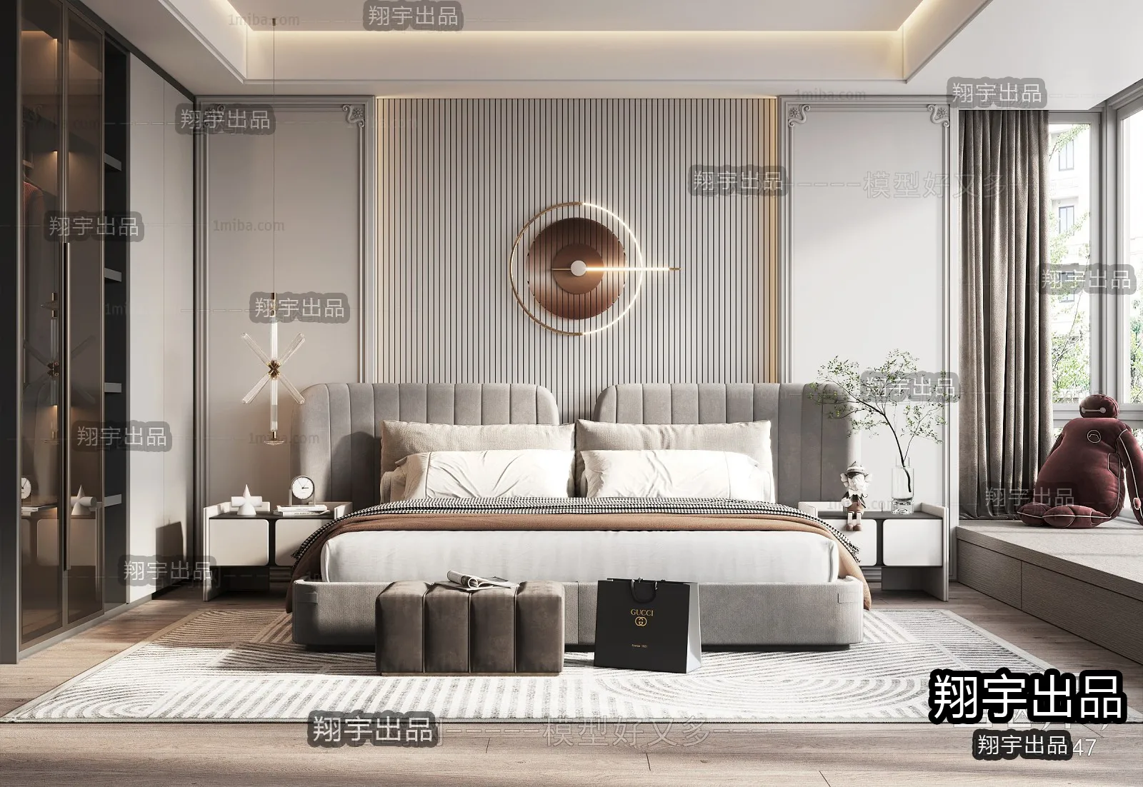 Bedroom – Modern Style Interior 3D Scenes – 003