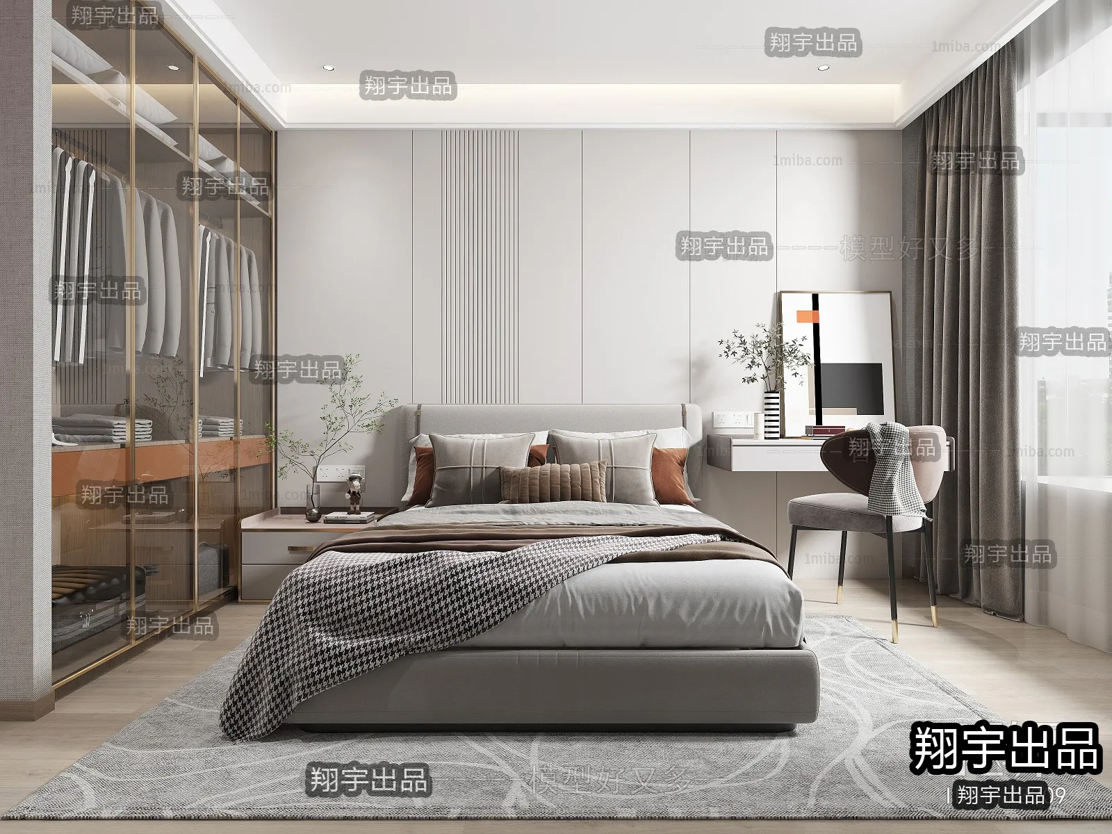 Bedroom – Modern Style Interior 3D Scenes – 005