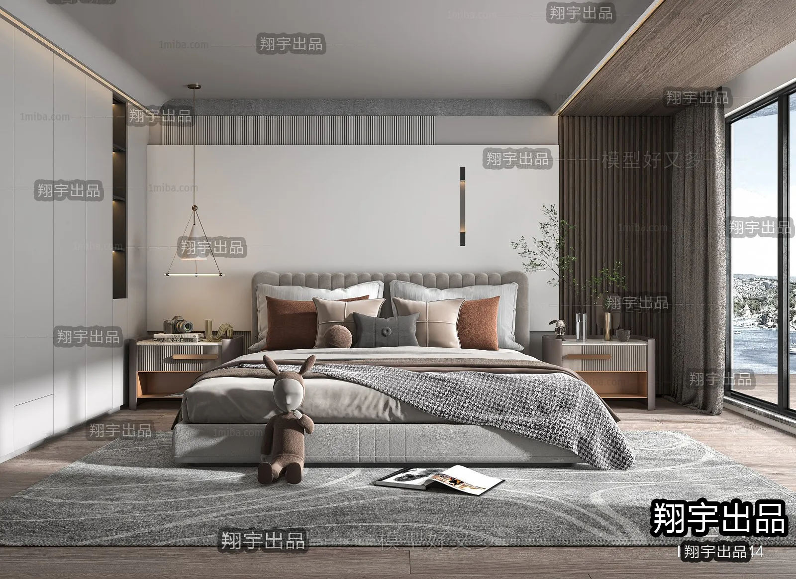 Bedroom – Modern Style Interior 3D Scenes – 006