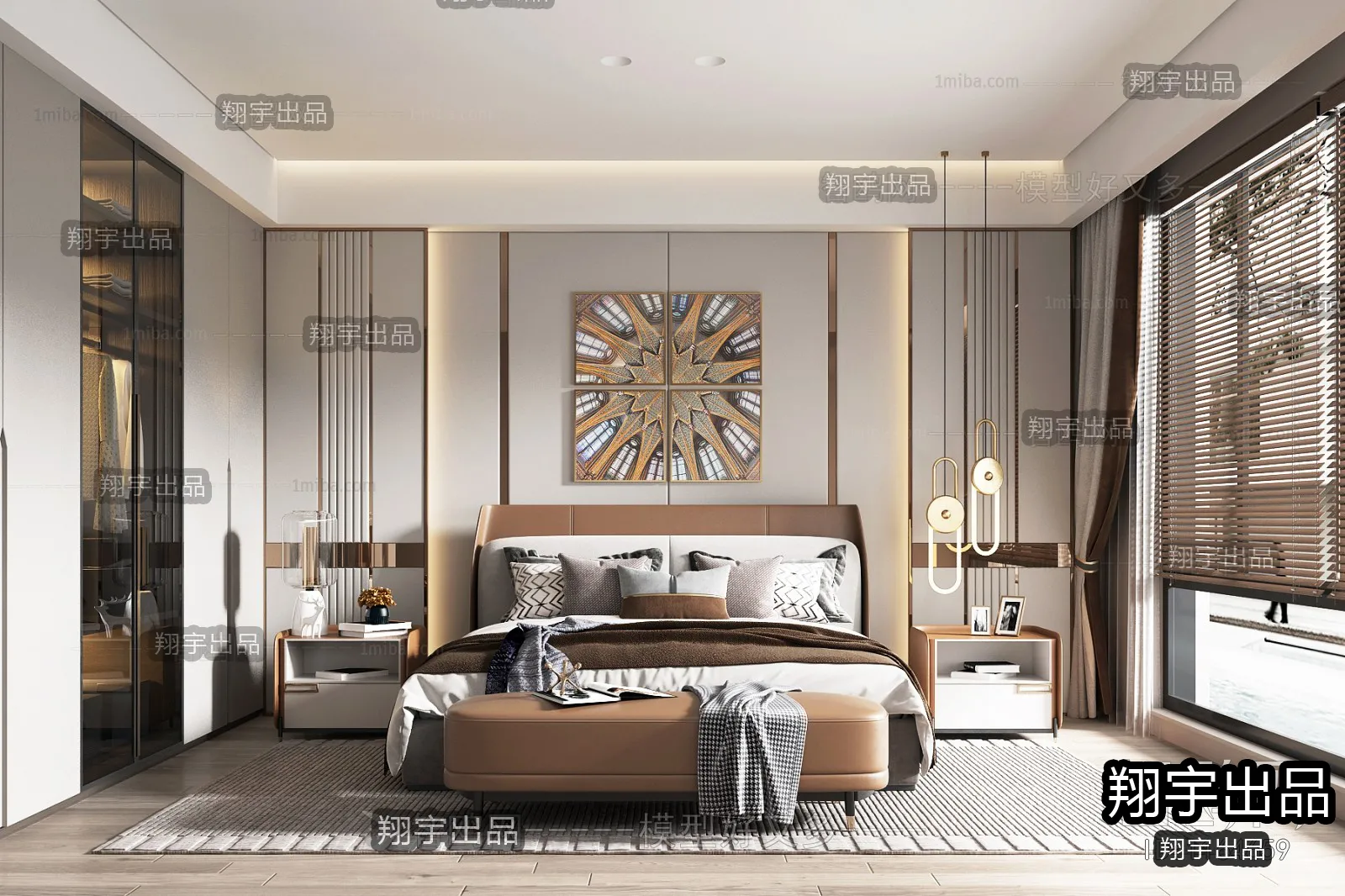 Bedroom – Modern Style Interior 3D Scenes – 008