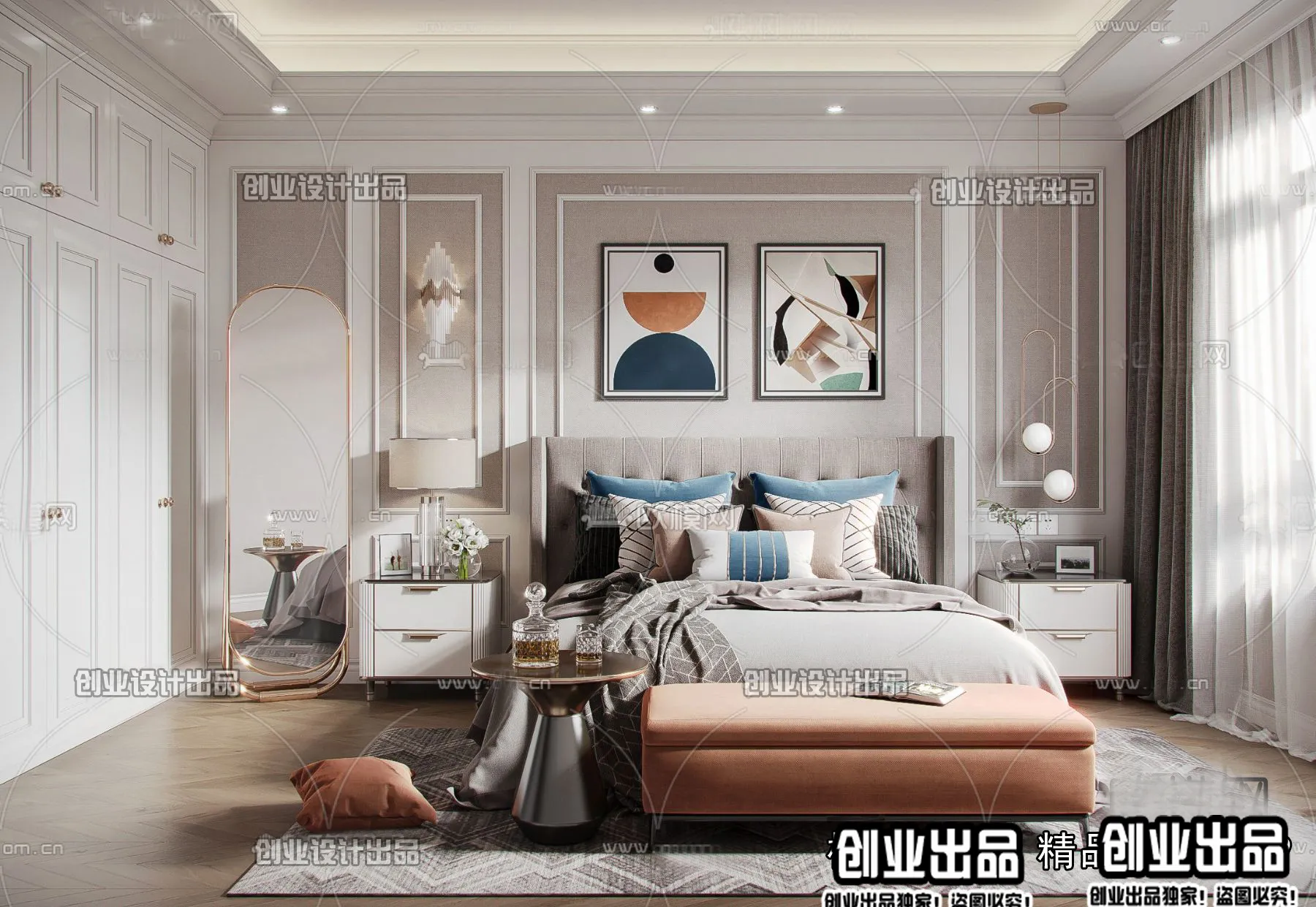 Bedroom – Modern Style Interior 3D Scenes – 010