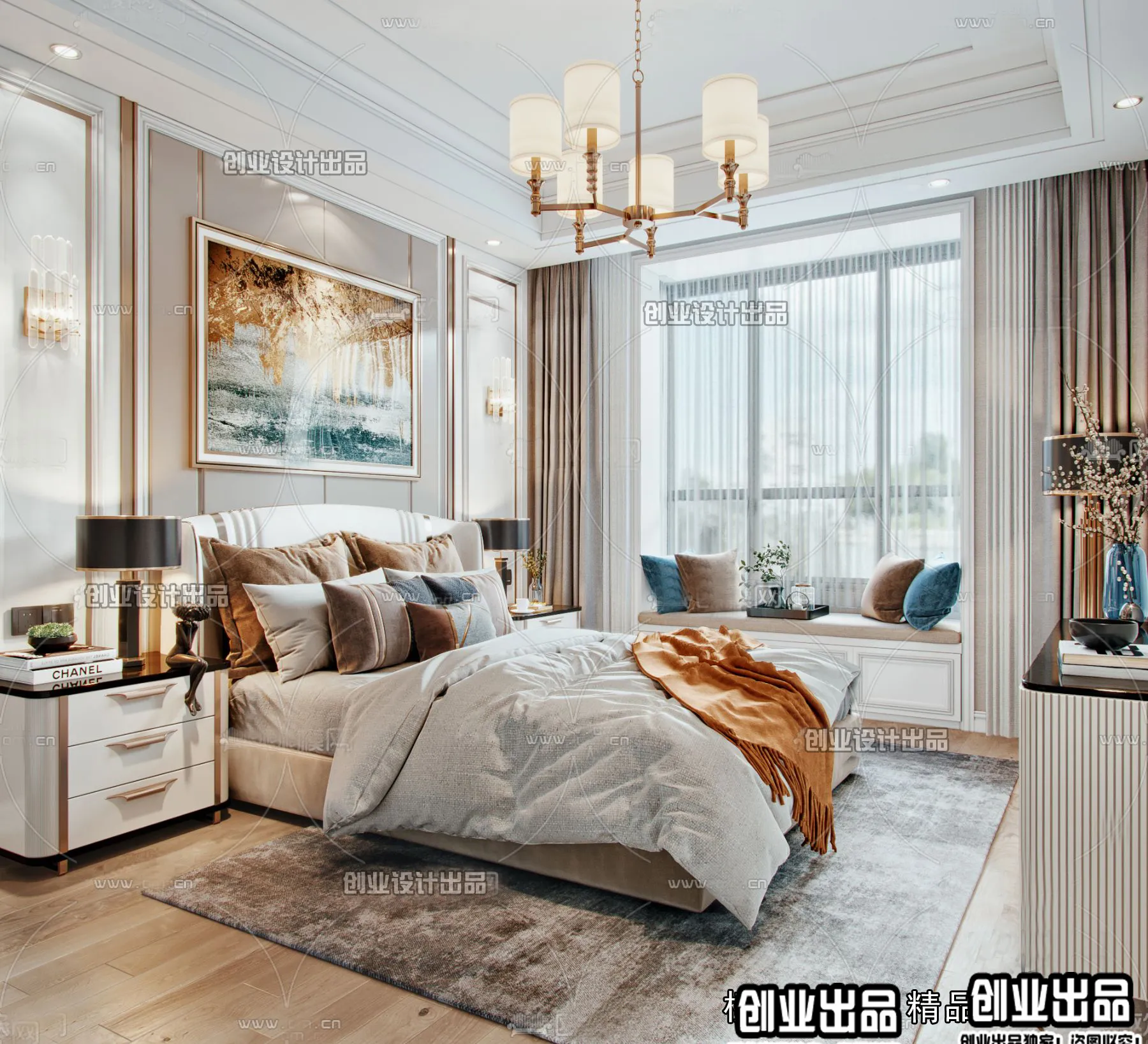 Bedroom – Modern Style Interior 3D Scenes – 011