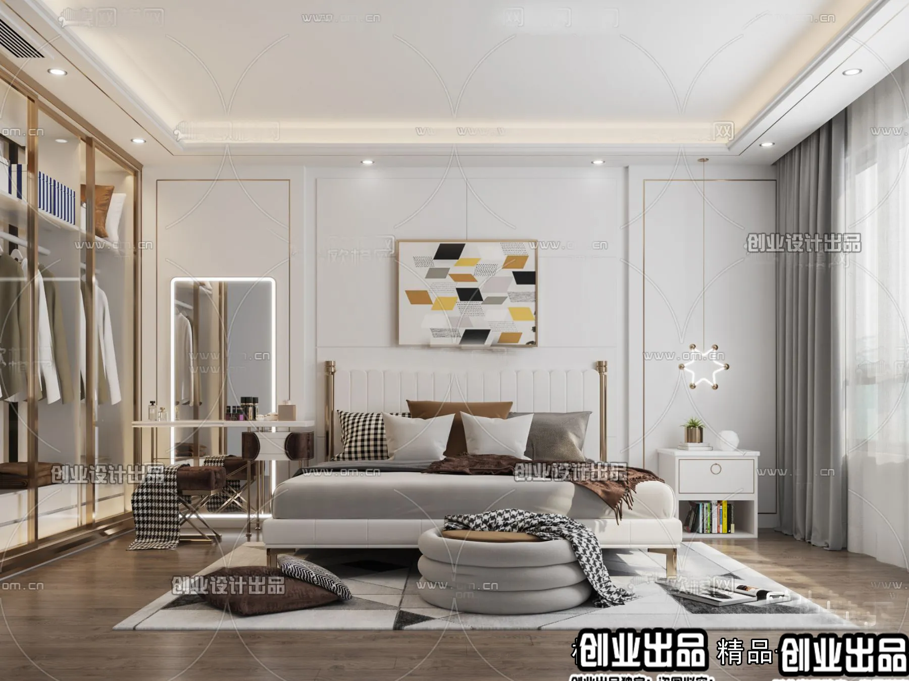 Bedroom – Modern Style Interior 3D Scenes – 013