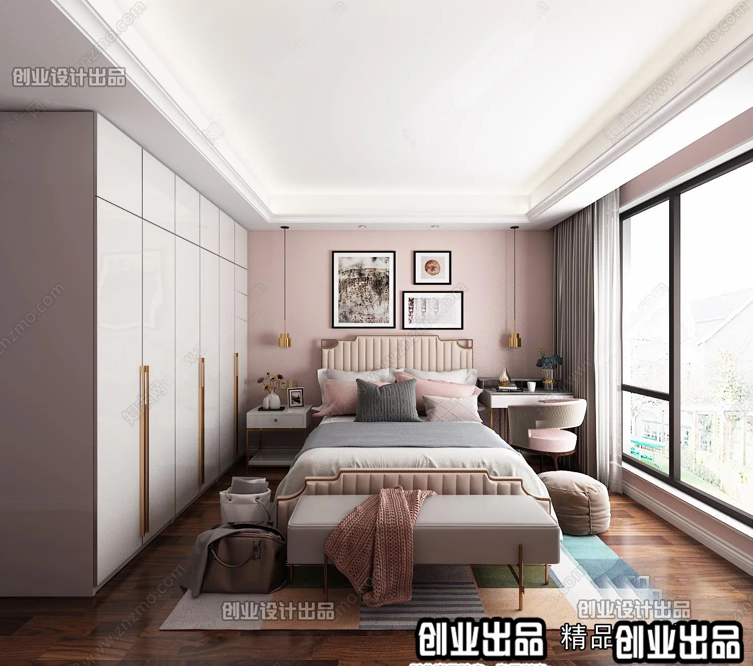 Bedroom – Modern Style Interior 3D Scenes – 015