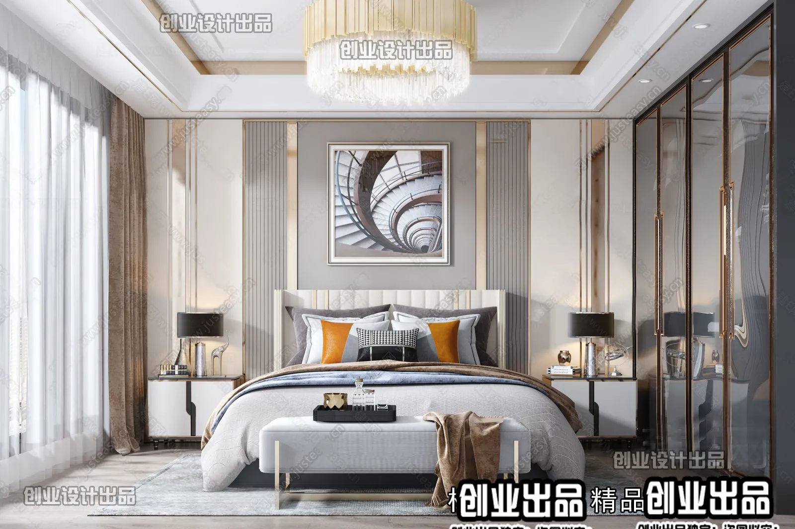 Bedroom – Modern Style Interior 3D Scenes – 017