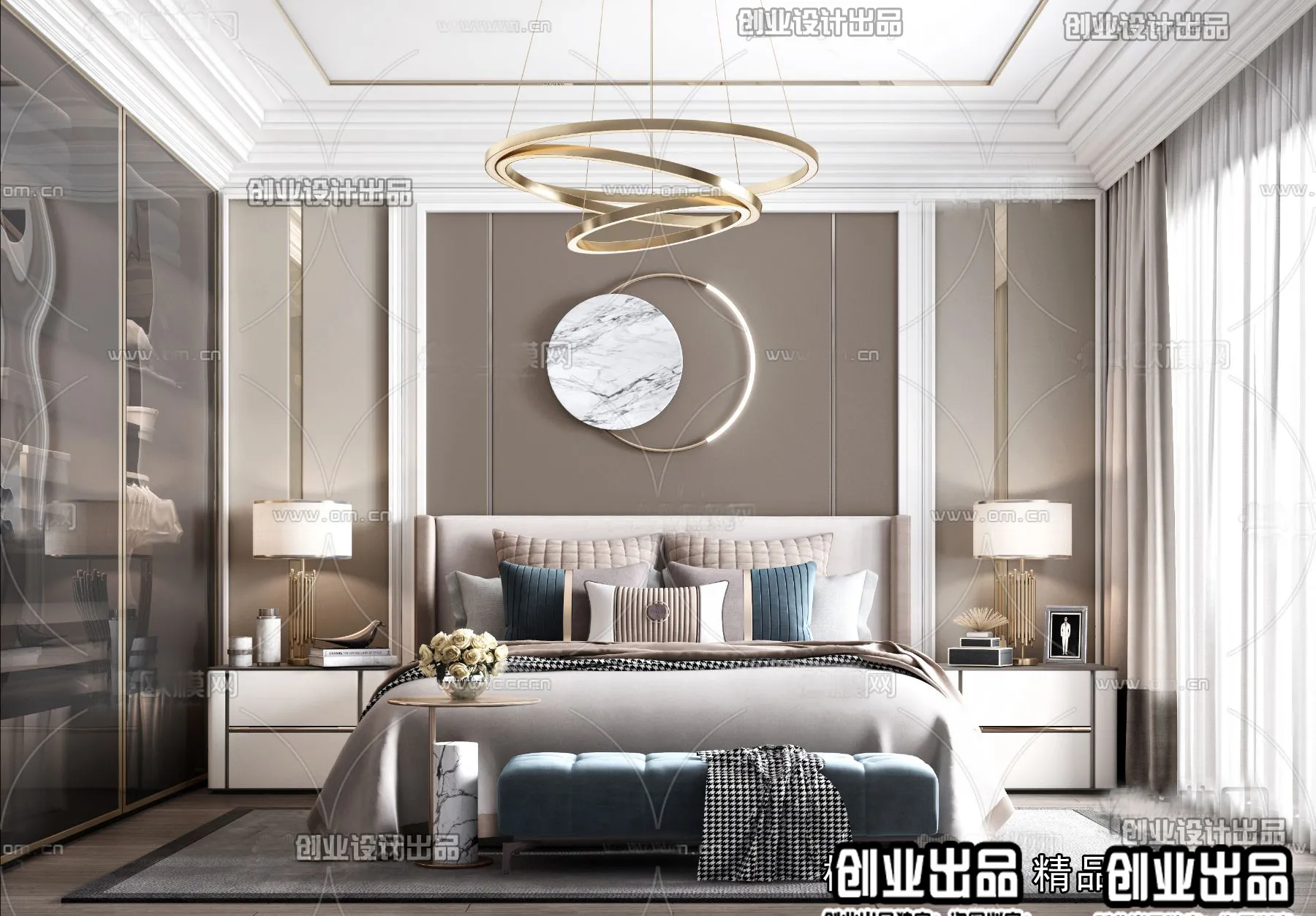 Bedroom – Modern Style Interior 3D Scenes – 018