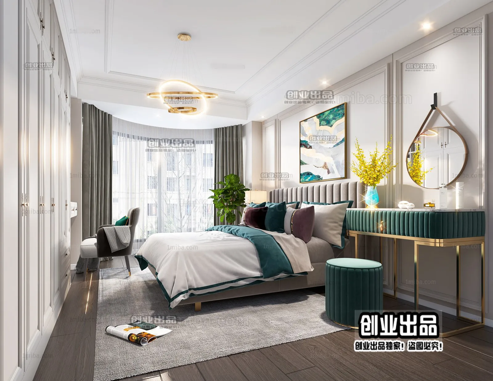 Bedroom – Modern Style Interior 3D Scenes – 020