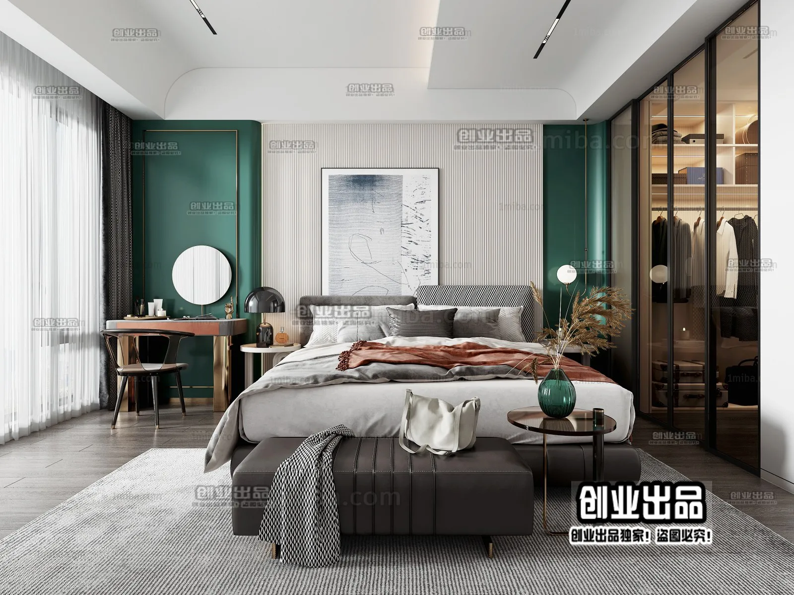 Bedroom – Modern Style Interior 3D Scenes – 021