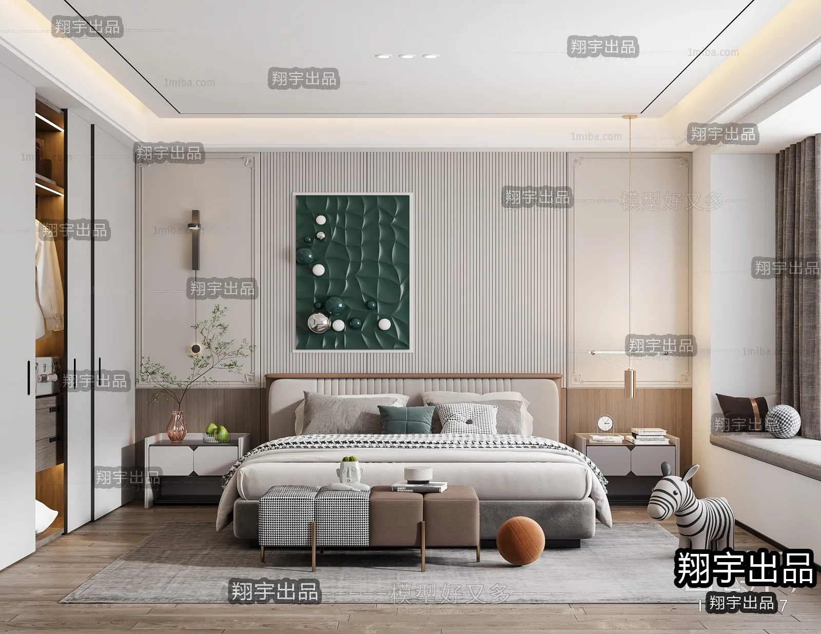 Bedroom – Modern Style Interior 3D Scenes – 023