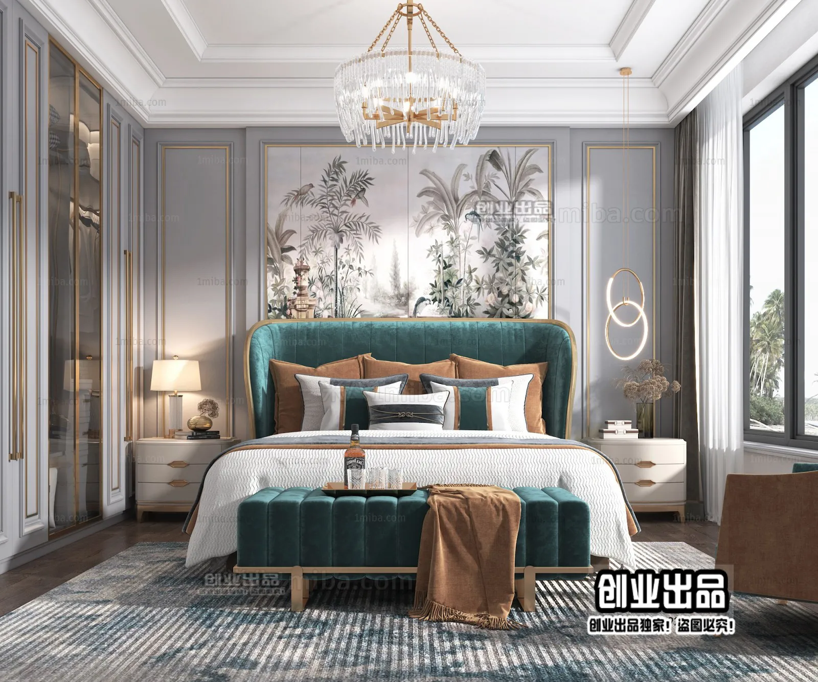 Bedroom – Modern Style Interior 3D Scenes – 024