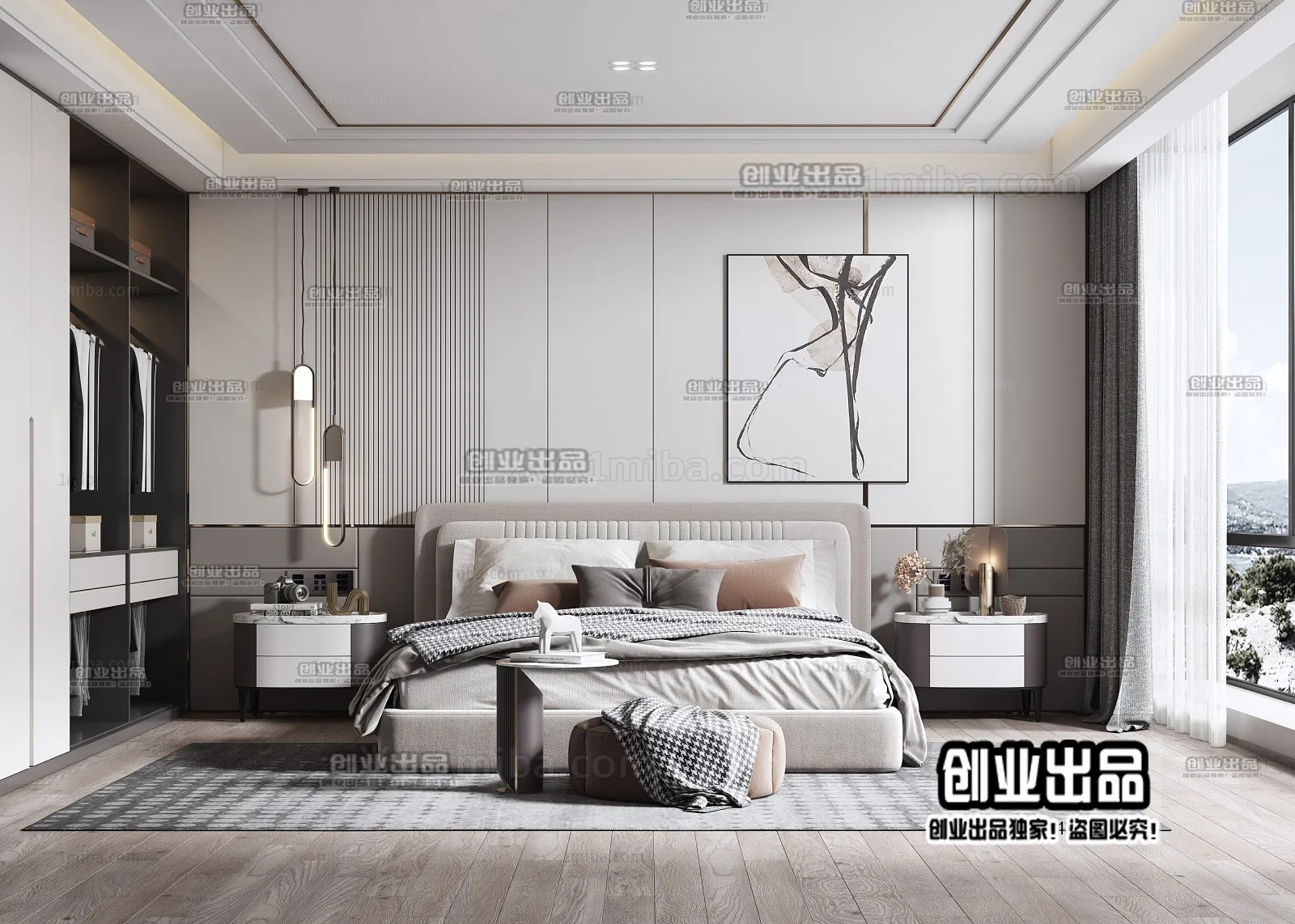 Bedroom – Modern Style Interior 3D Scenes – 027