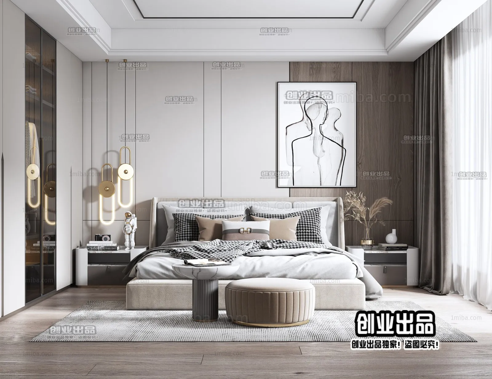 Bedroom – Modern Style Interior 3D Scenes – 028