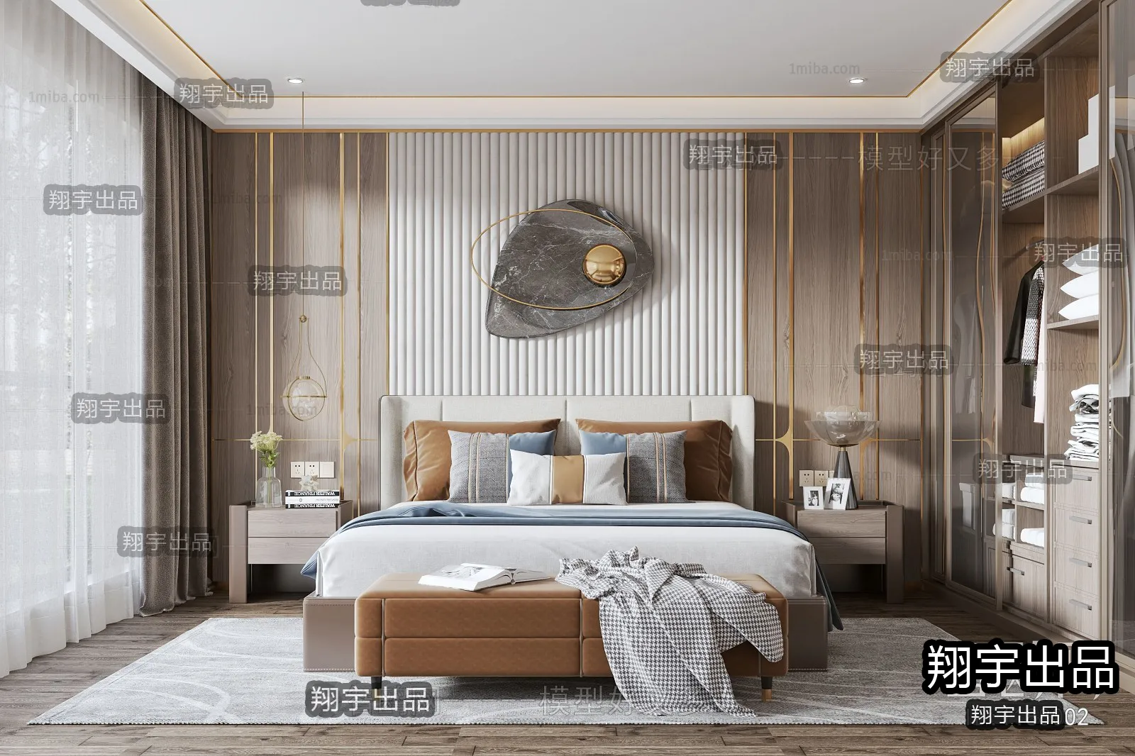 Bedroom – Modern Style Interior 3D Scenes – 029