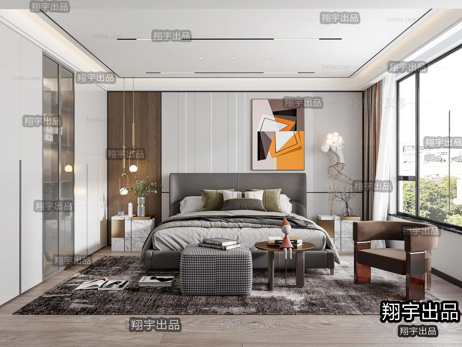 Bedroom – Modern Style Interior 3D Scenes – 031