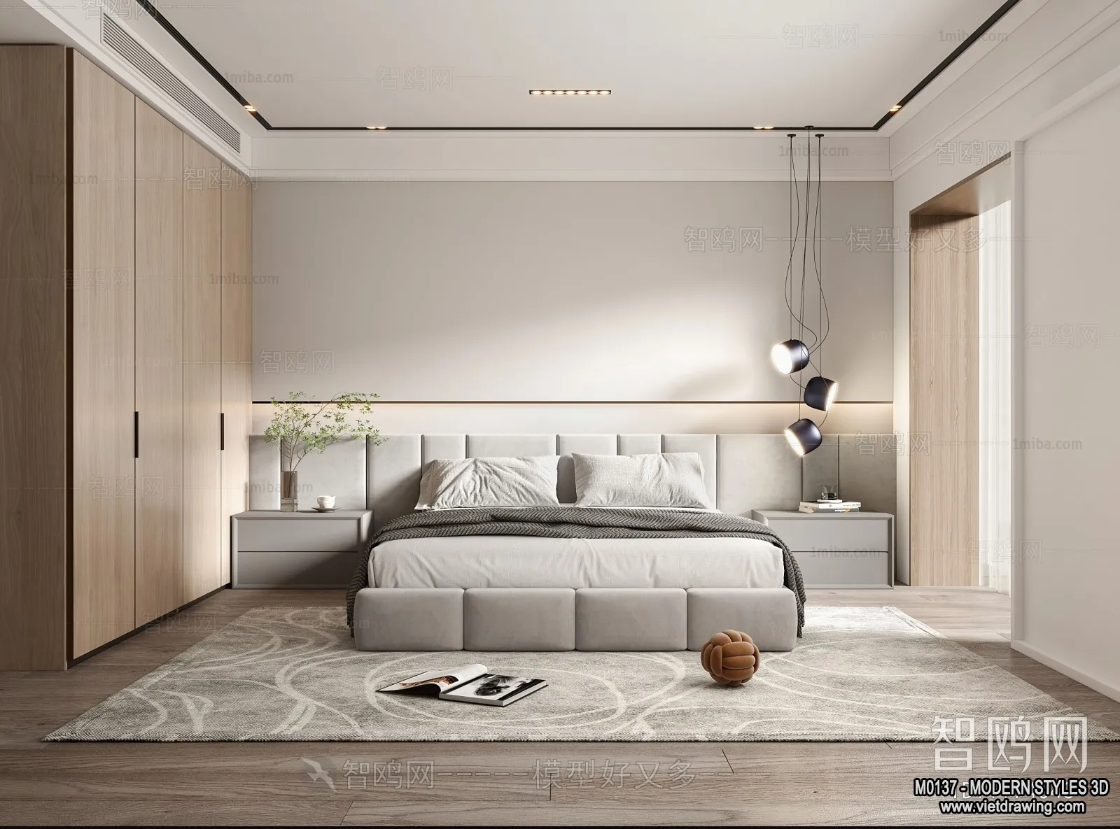 Bedroom – Modern Style Interior 3D Scenes – 035