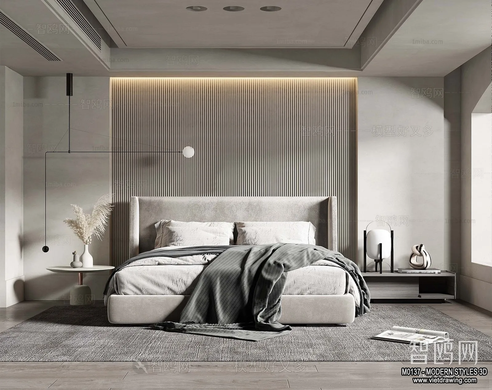 Bedroom – Modern Style Interior 3D Scenes – 045