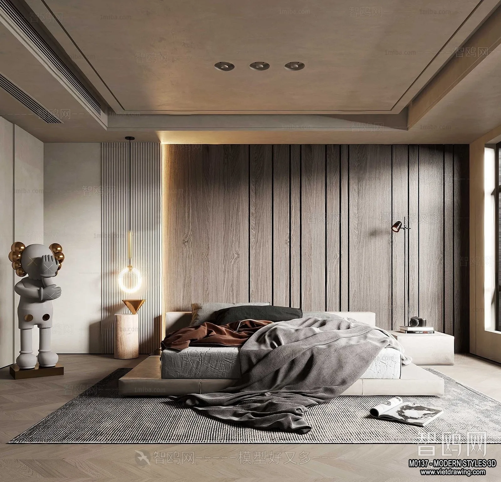 Bedroom – Modern Style Interior 3D Scenes – 048