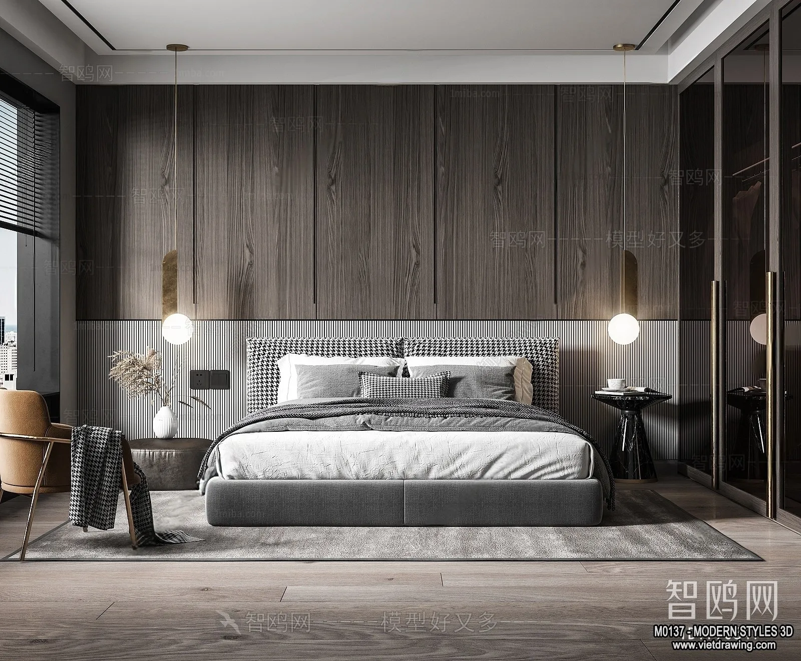 Bedroom – Modern Style Interior 3D Scenes – 049