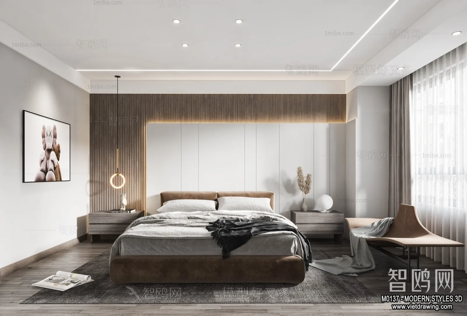 Bedroom – Modern Style Interior 3D Scenes – 079