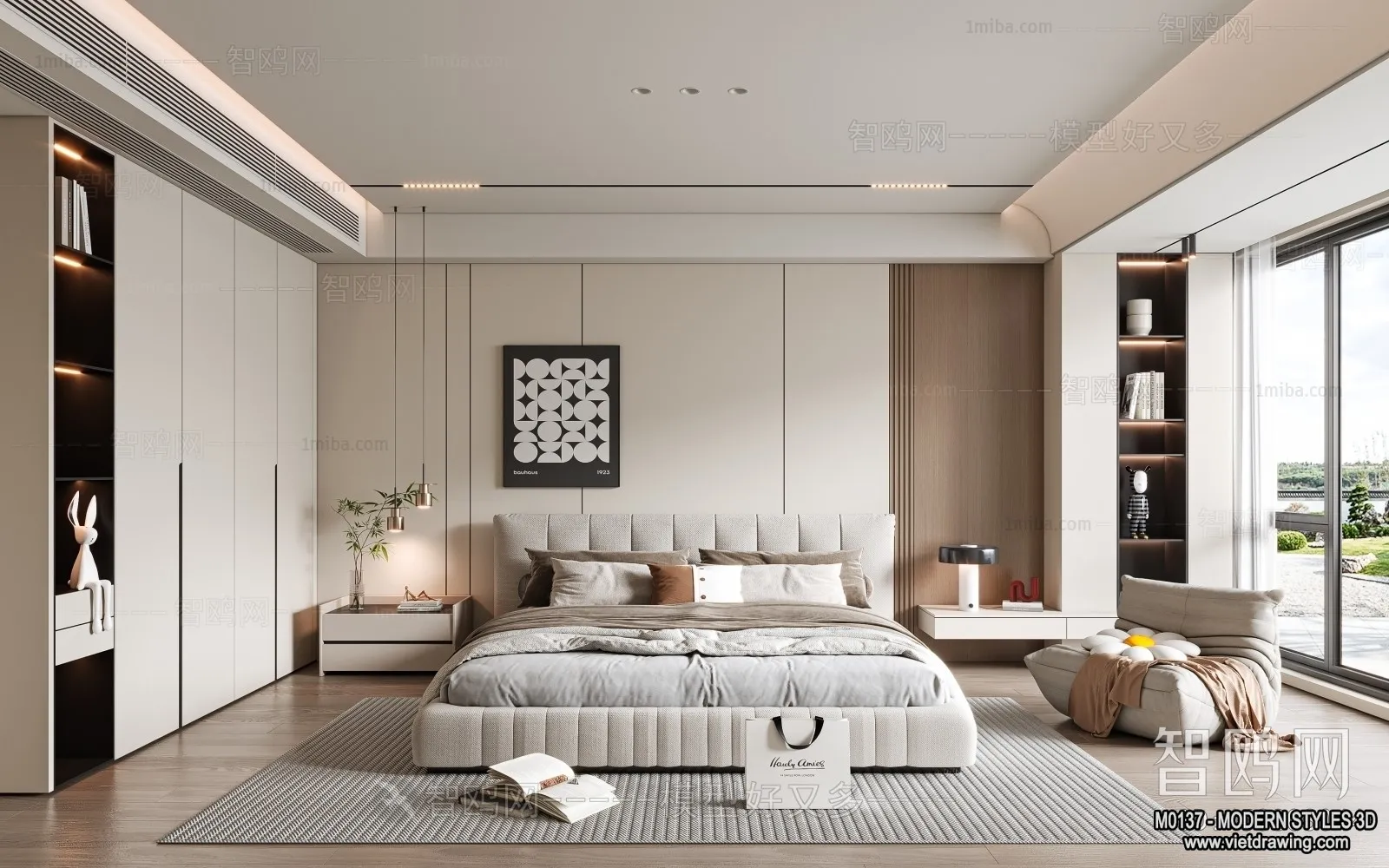 Bedroom – Modern Style Interior 3D Scenes – 081