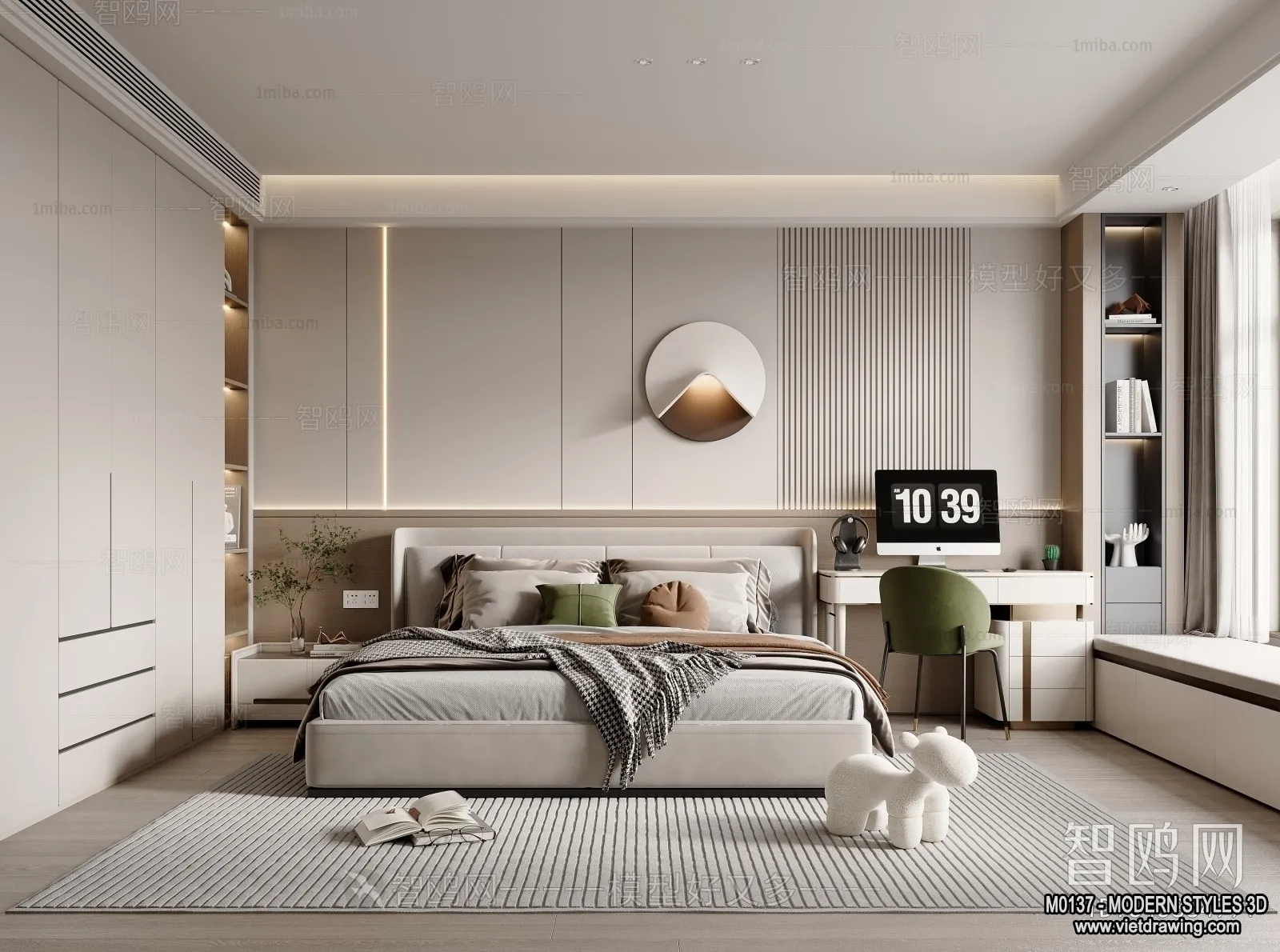 Bedroom – Modern Style Interior 3D Scenes – 082