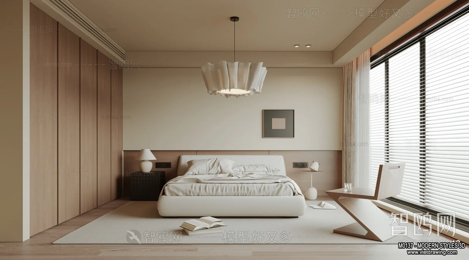 Bedroom – Modern Style Interior 3D Scenes – 083