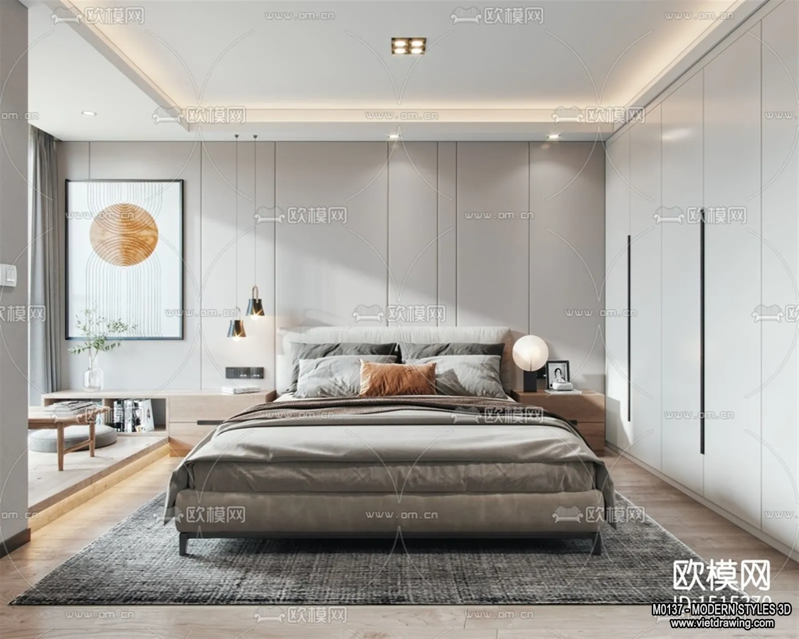 Bedroom – Modern Style Interior 3D Scenes – 085