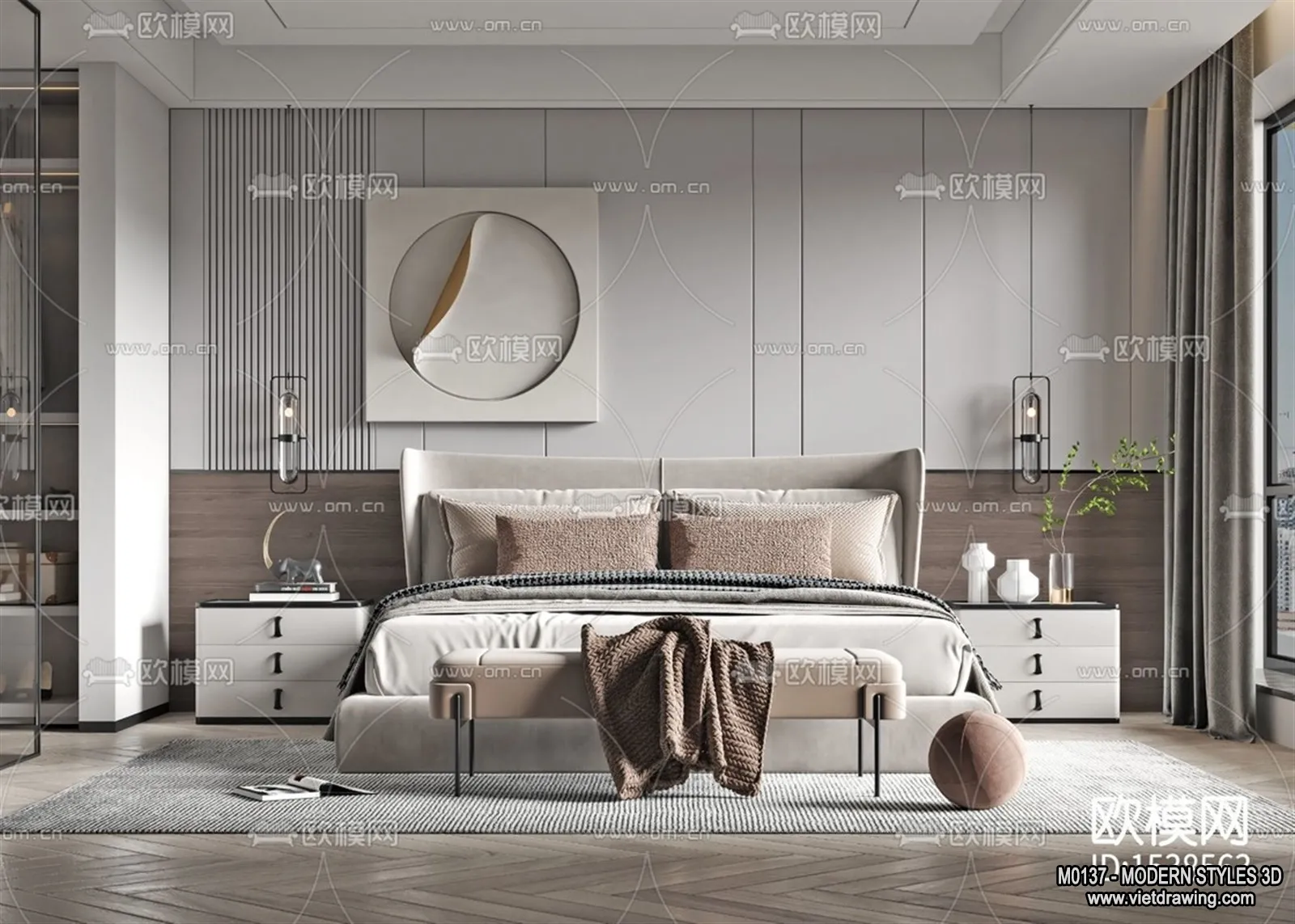 Bedroom – Modern Style Interior 3D Scenes – 087