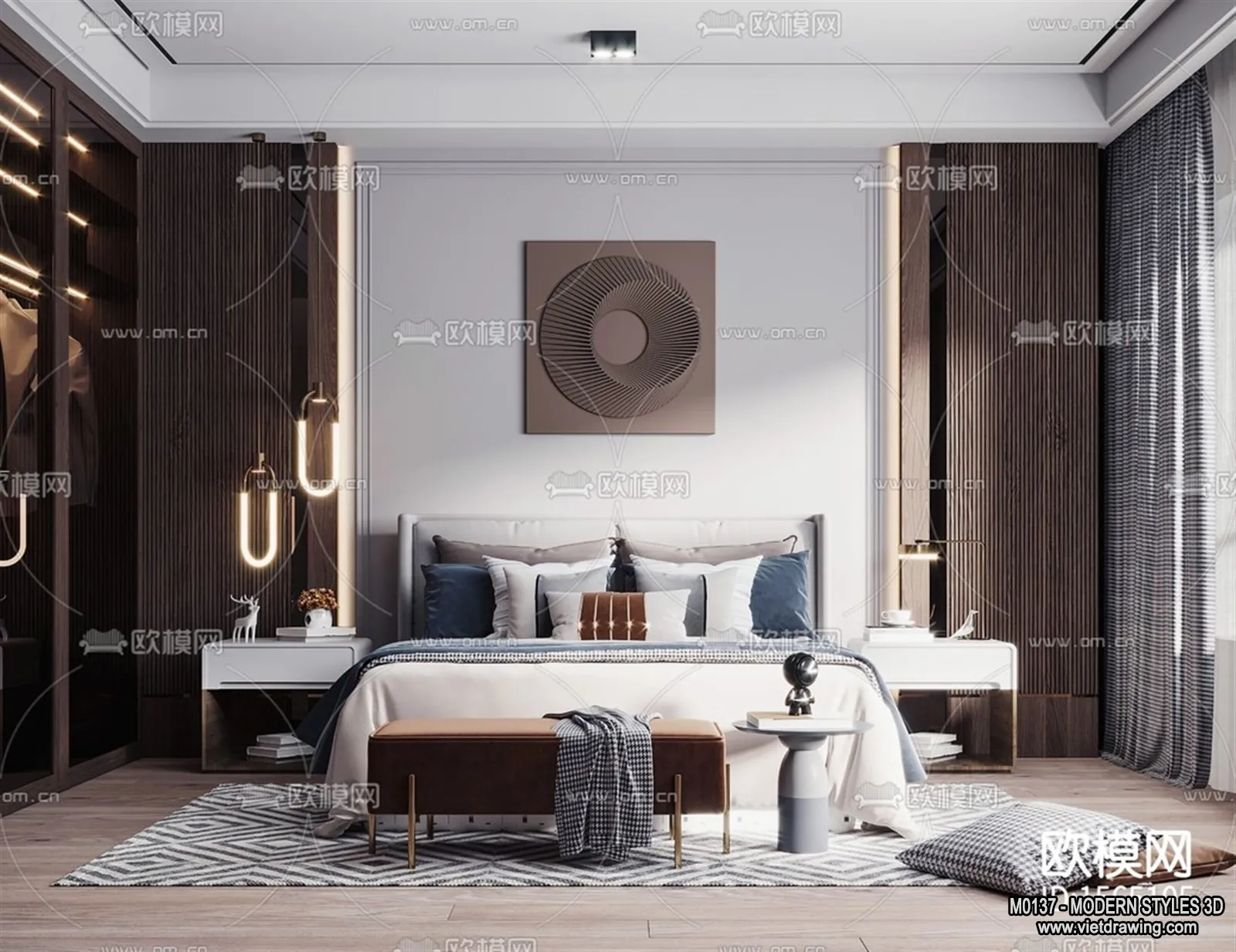 Bedroom – Modern Style Interior 3D Scenes – 088