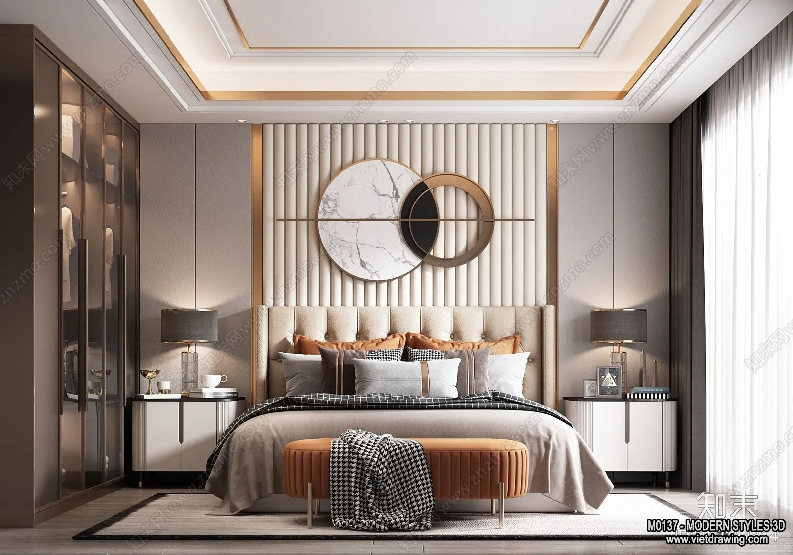 Bedroom – Modern Style Interior 3D Scenes – 091