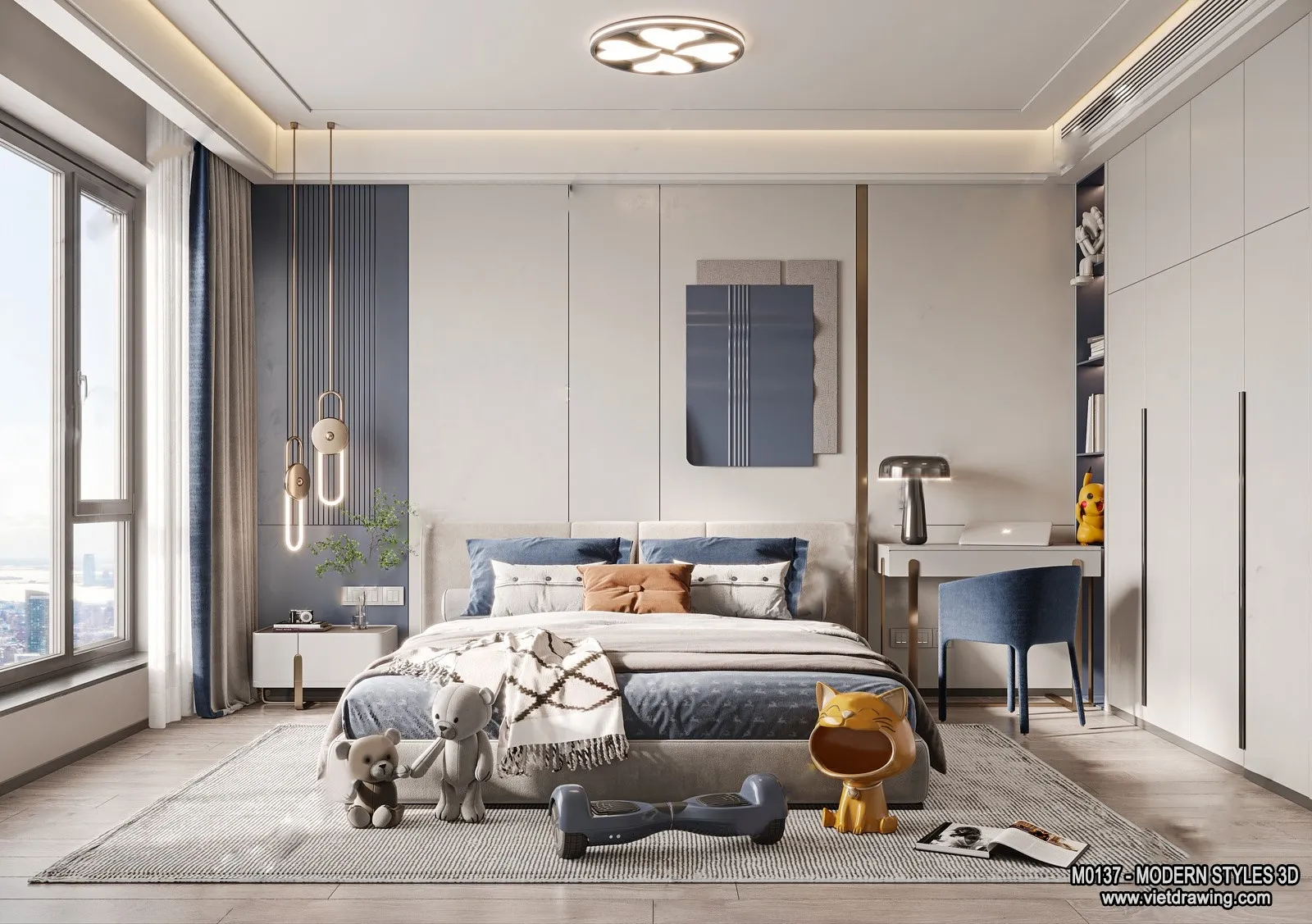 Bedroom – Modern Style Interior 3D Scenes – 094