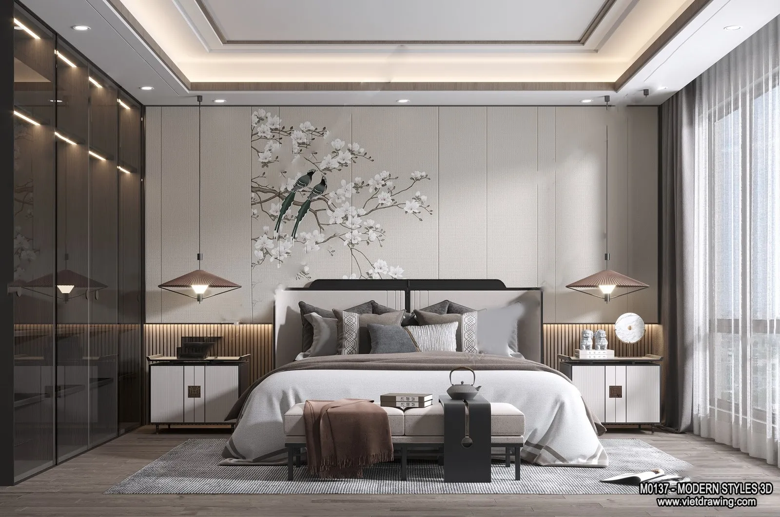 Bedroom – Modern Style Interior 3D Scenes – 095