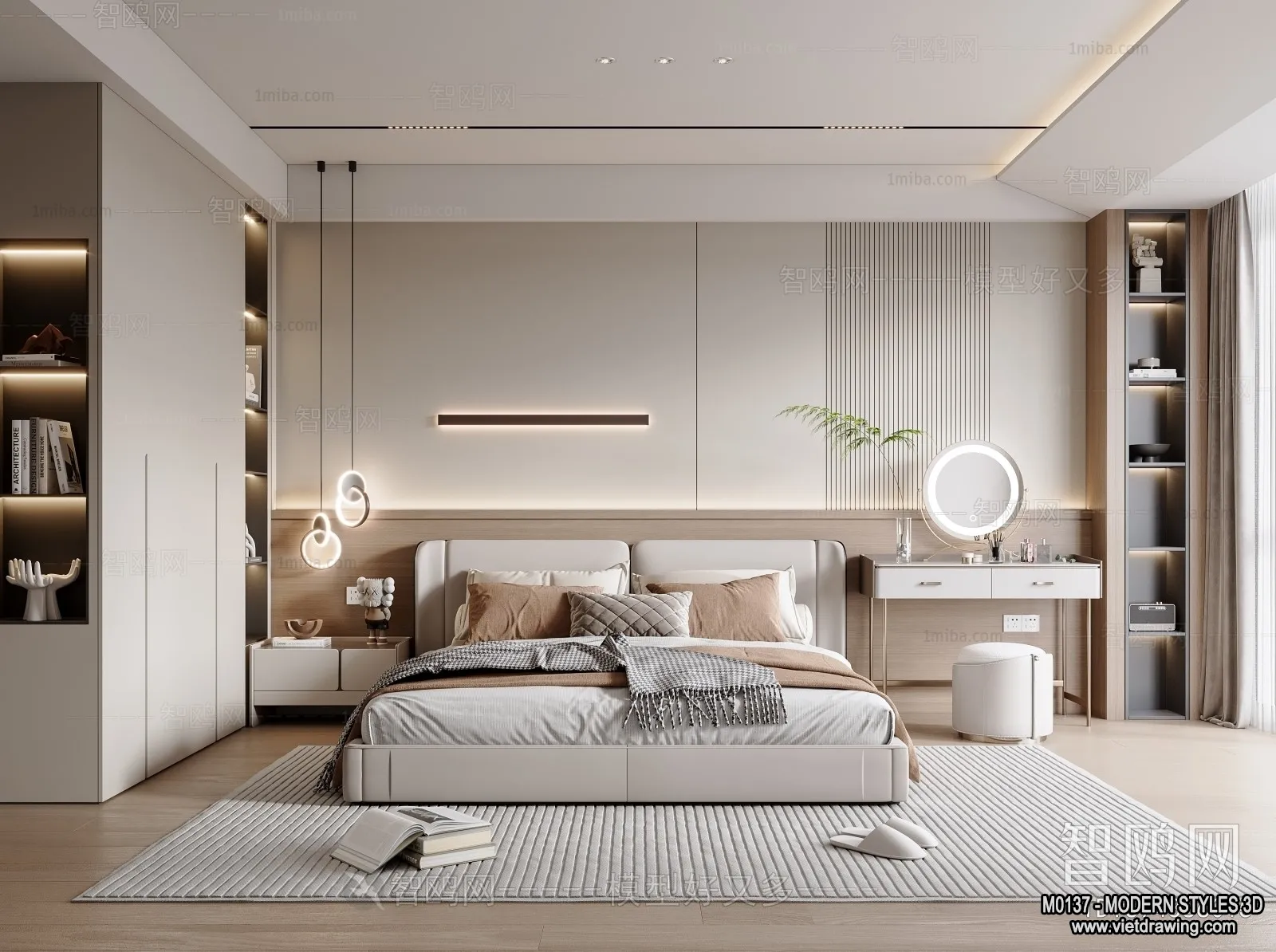 Bedroom – Modern Style Interior 3D Scenes – 106