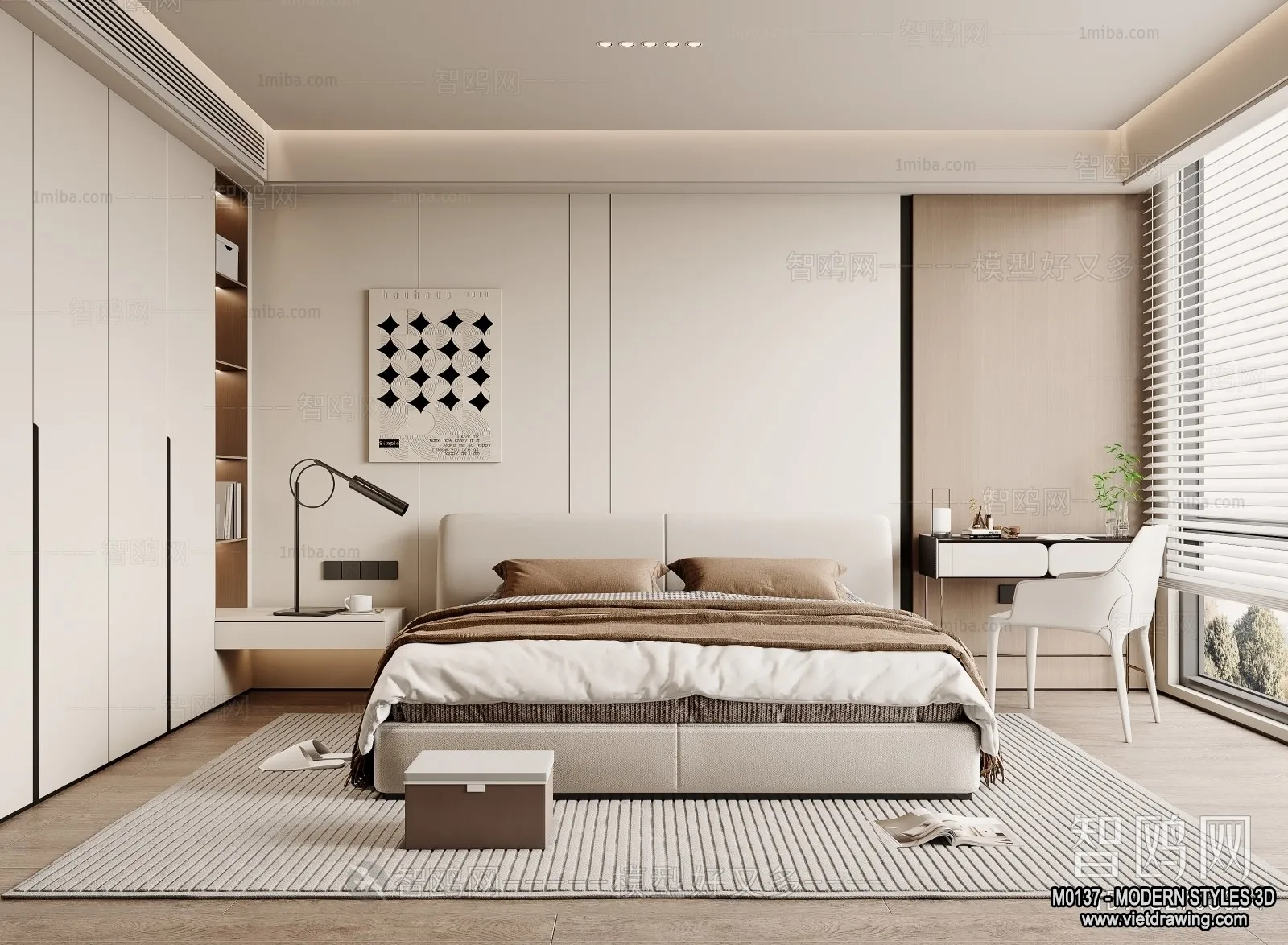 Bedroom – Modern Style Interior 3D Scenes – 111